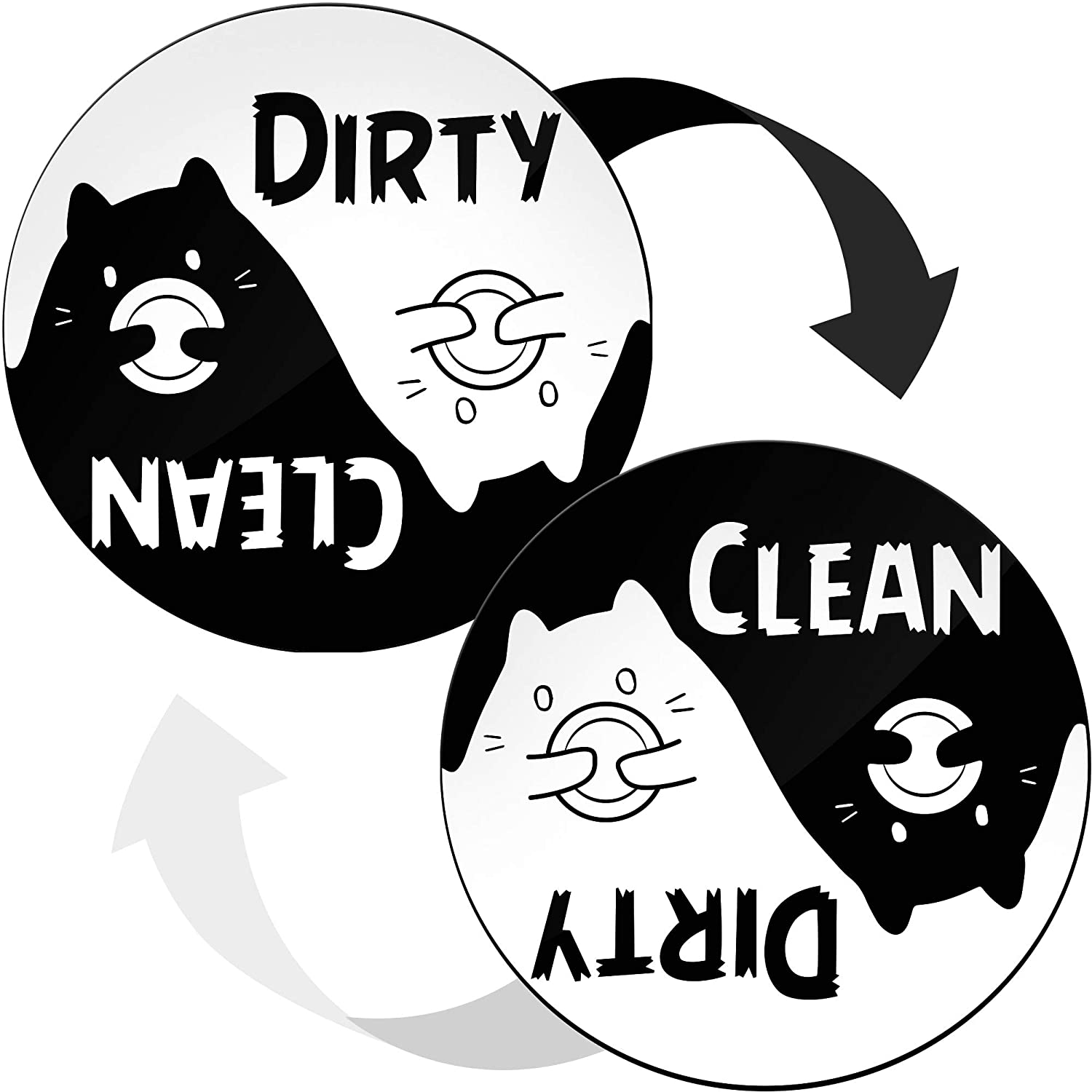 Clean Dirty Dishwasher Magnet Funny Cat - Great as Kitchen Gifts for Mom from Daughter or Son