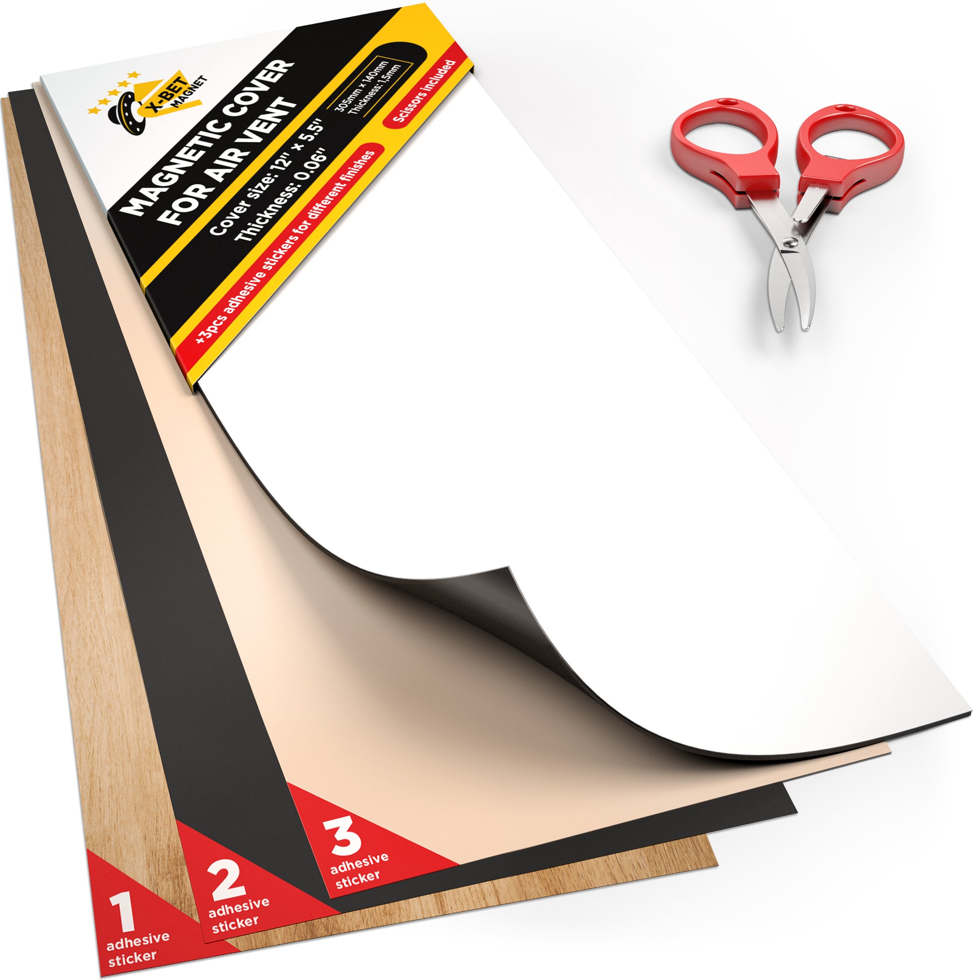 Magnetic Air Vent Cover 5.5 inch x 12 inch - AC Vent Cover - Strong Flexible Magnet Vent Covers  - Vent Blockers