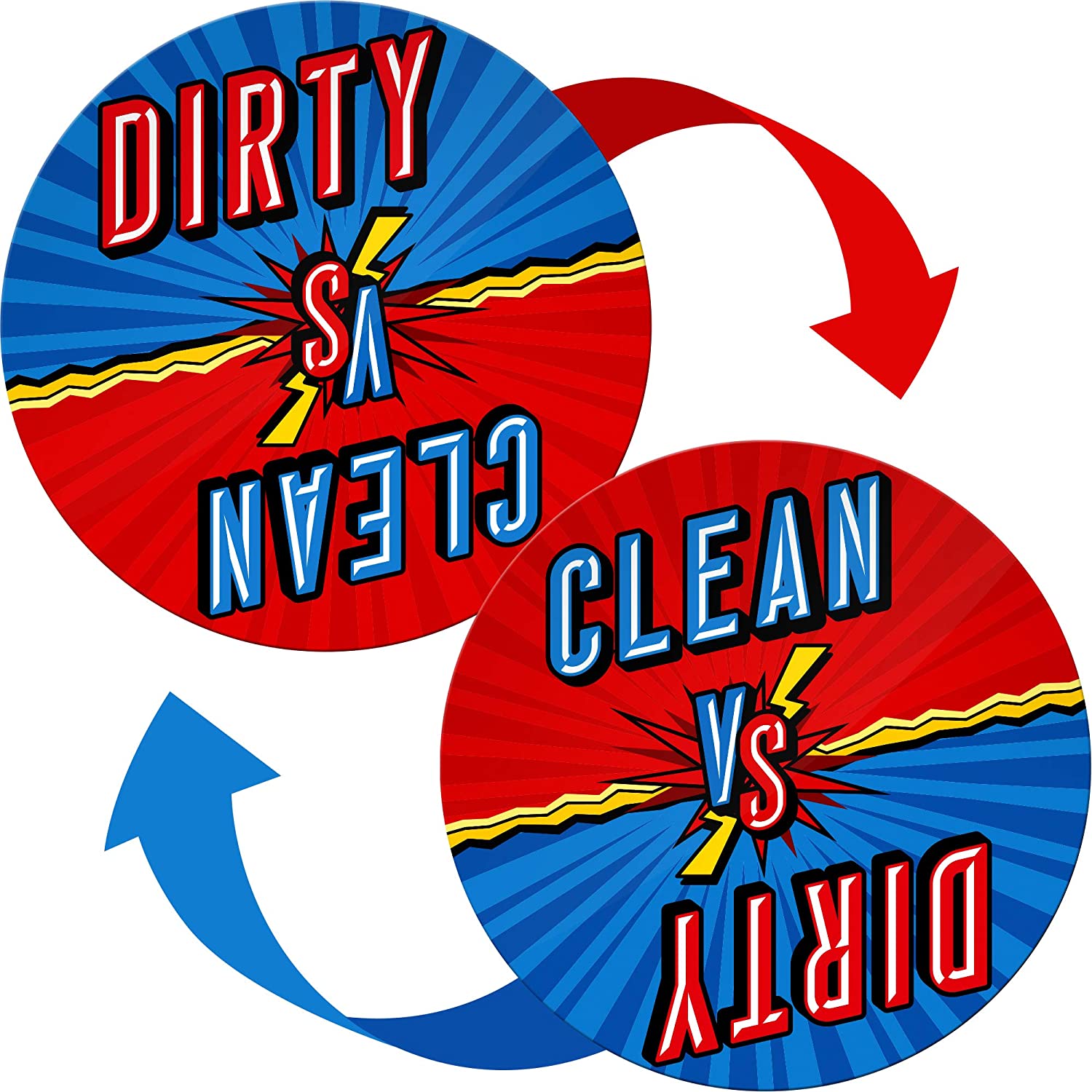 Clean Dirty Dishwasher Magnet Funny Comics Sign - Gifts for Mom from Son and Daughter - Housewarming Gifts New Home