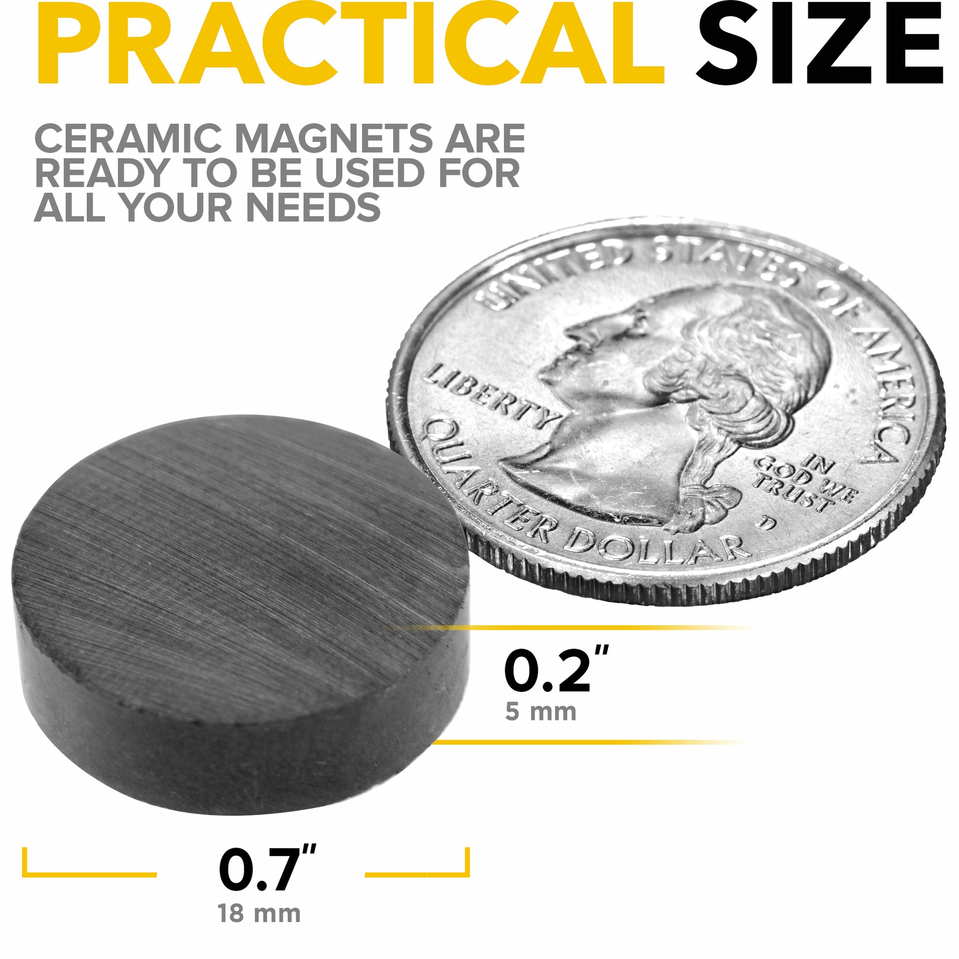 30 PCs Craft Magnets -  Flat Circle Ferrite Magnets - Round Magnets for your Fridge, Crafts, Science & DIY AU