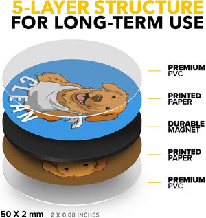 Clean Dirty Dishwasher Magnet Funny Golden Retriever - Waterproof and Double Sided Flip
