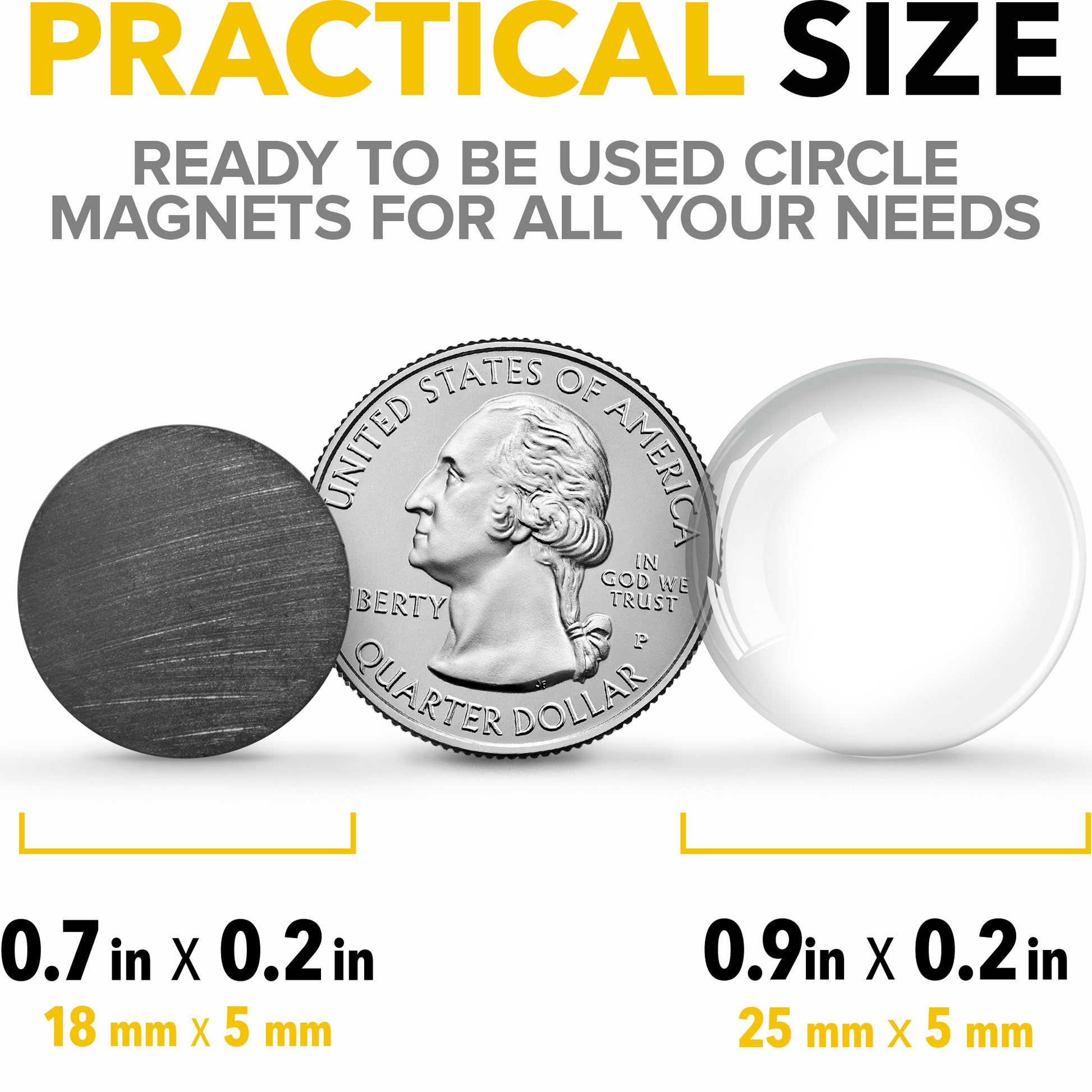 Ceramic Magnets with Transparent Glass Cabochons - Decorative Magnets - Clear Glass Dome - Fridge Magnets - 12 PCs