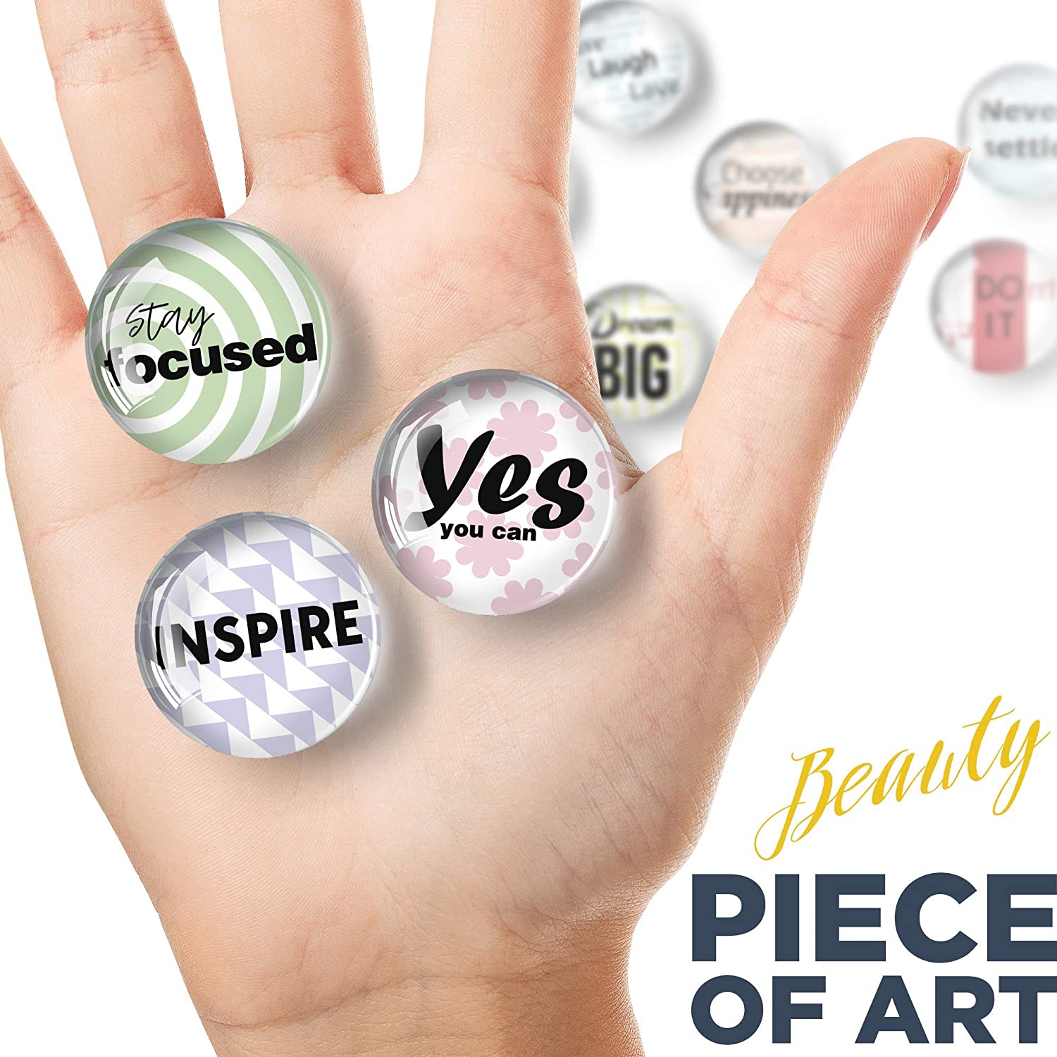 Glass Inspirational Magnets for Fridge - Motivational Magnets - Funny Refrigerator Magnets - Decorative Magnets for Whiteboard UK