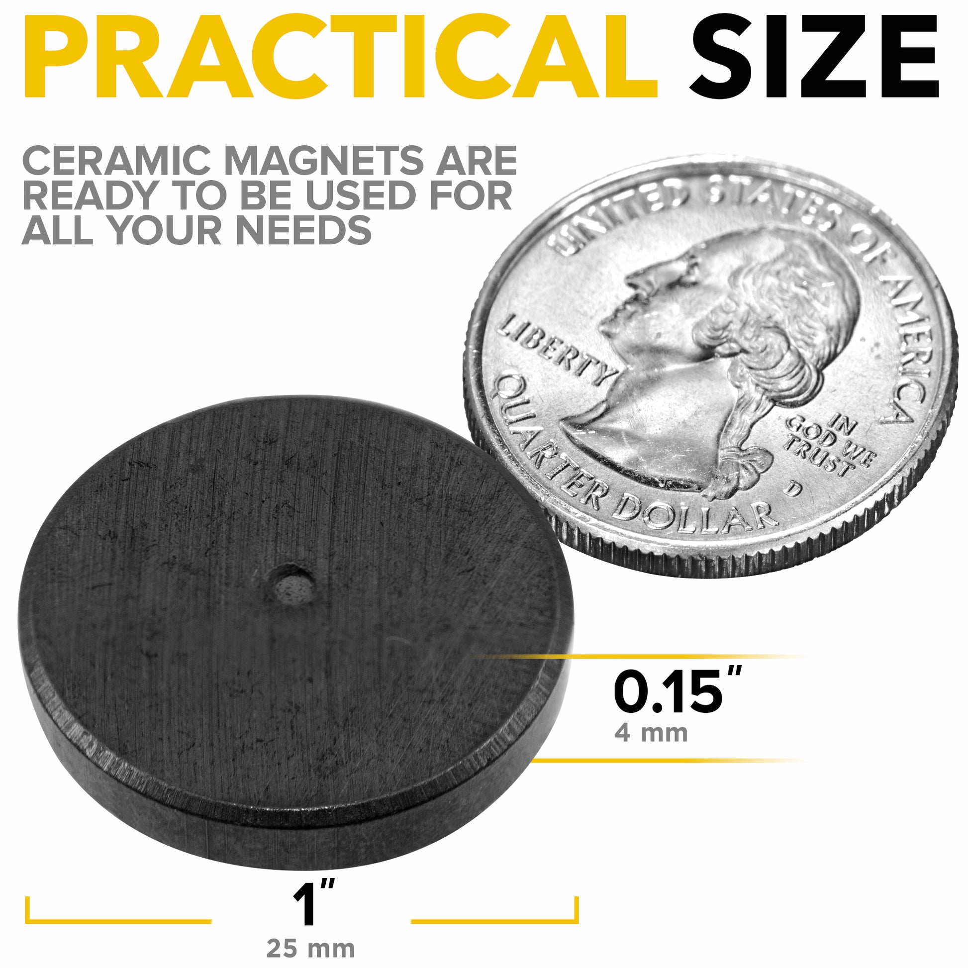 18pcs Circle Ceramic Magnets with Adhesive Backing - Disc Magnets with 3m Adhesive Dots - Ferrite Craft&DIY Magnets