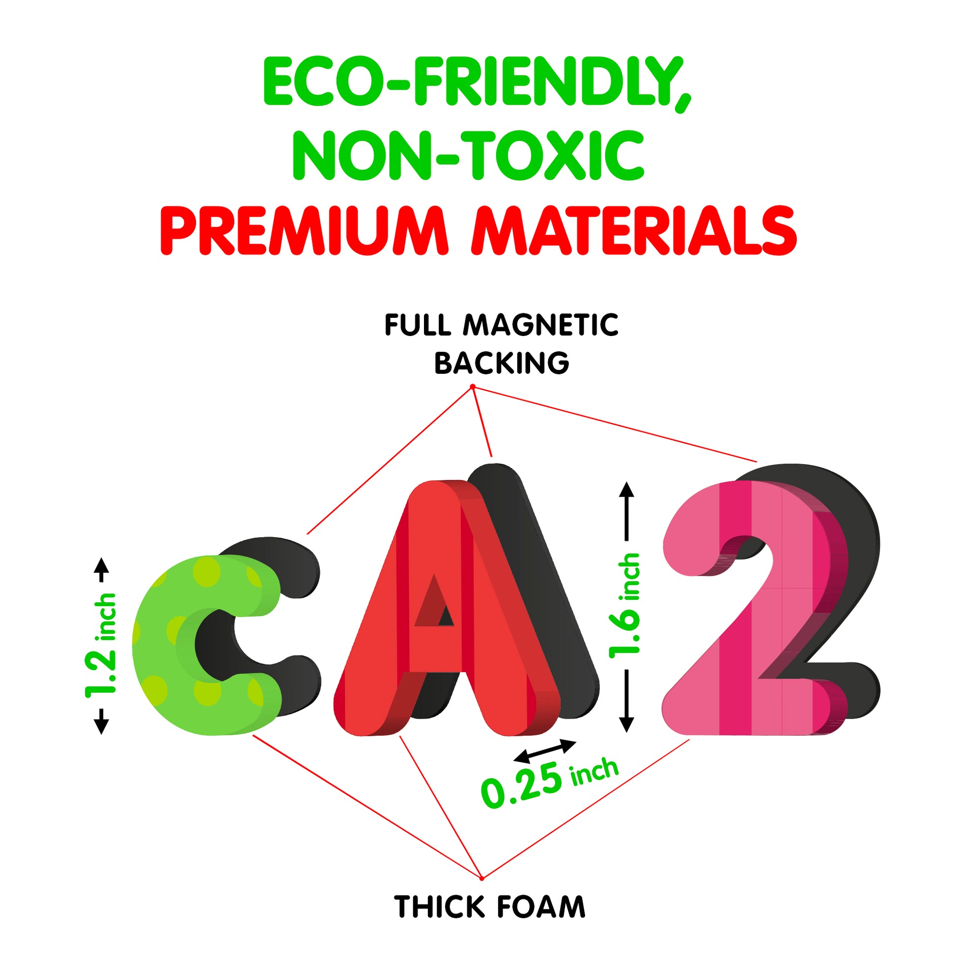 Best Educational Foam Magnets for Kids and Toddlers- 123 ABC Alphabet Magnets- 104 PCs