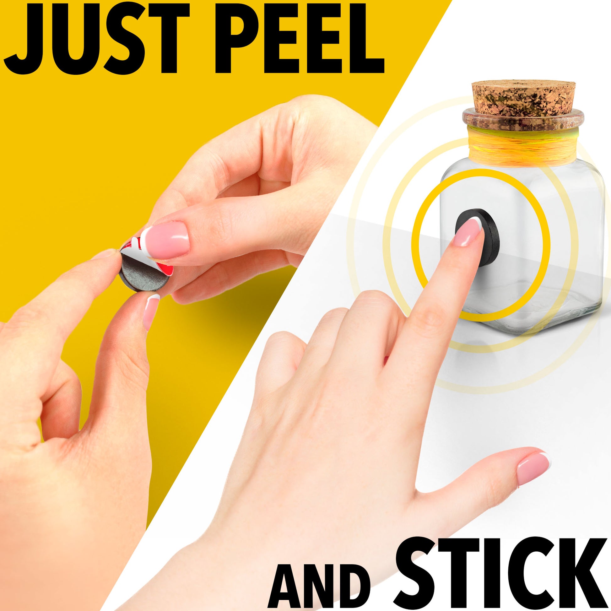 36 PCs Adhesive Magnets - Strong Round Magnets - Circle Ceramic Magnets Ideal for DIY, Craft, Kitchen