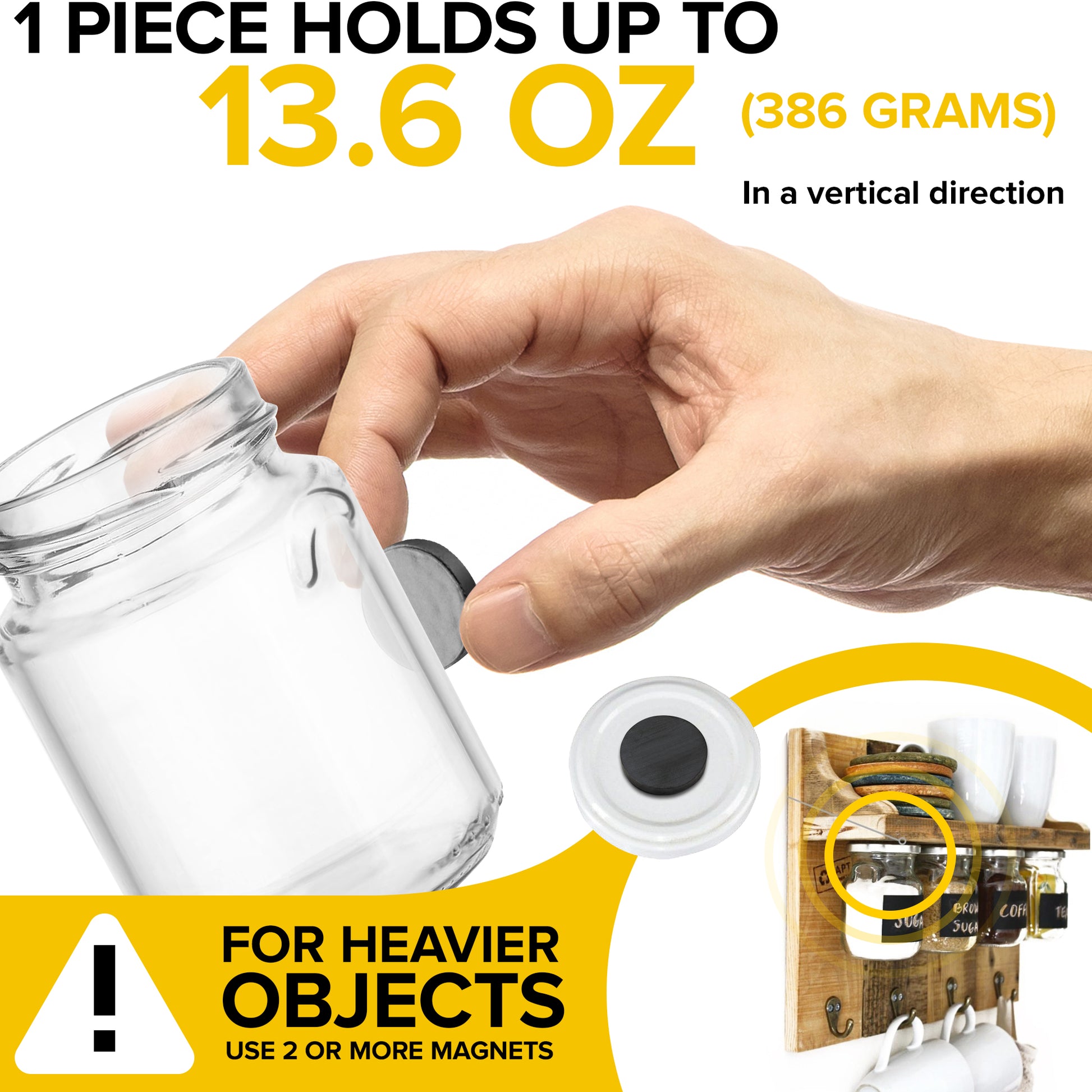 36 PCs Adhesive Magnets - Strong Round Magnets - Circle Ceramic Magnets Ideal for DIY, Craft, Kitchen