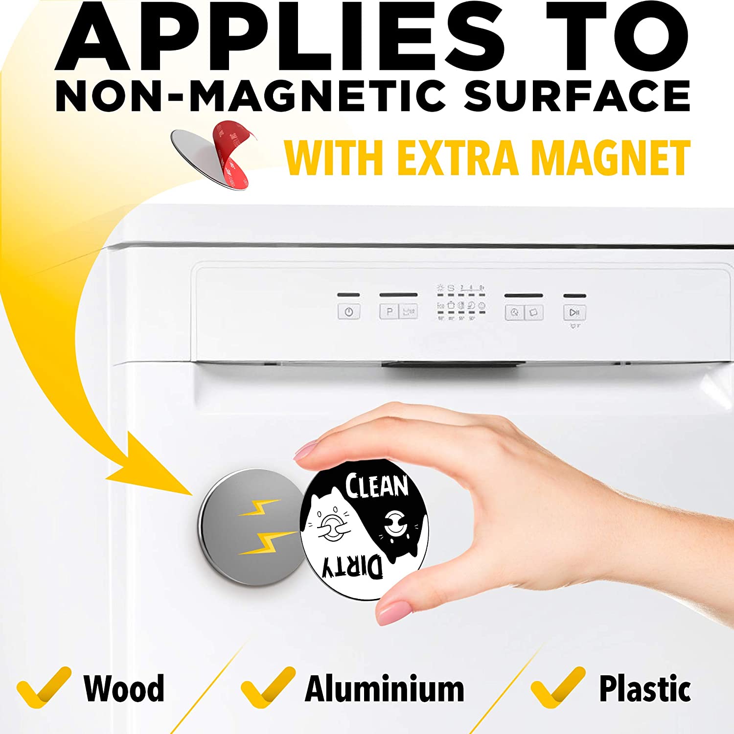 Clean Dirty Dishwasher Magnet Funny Cat - Great as Kitchen Gifts for Mom from Daughter or Son