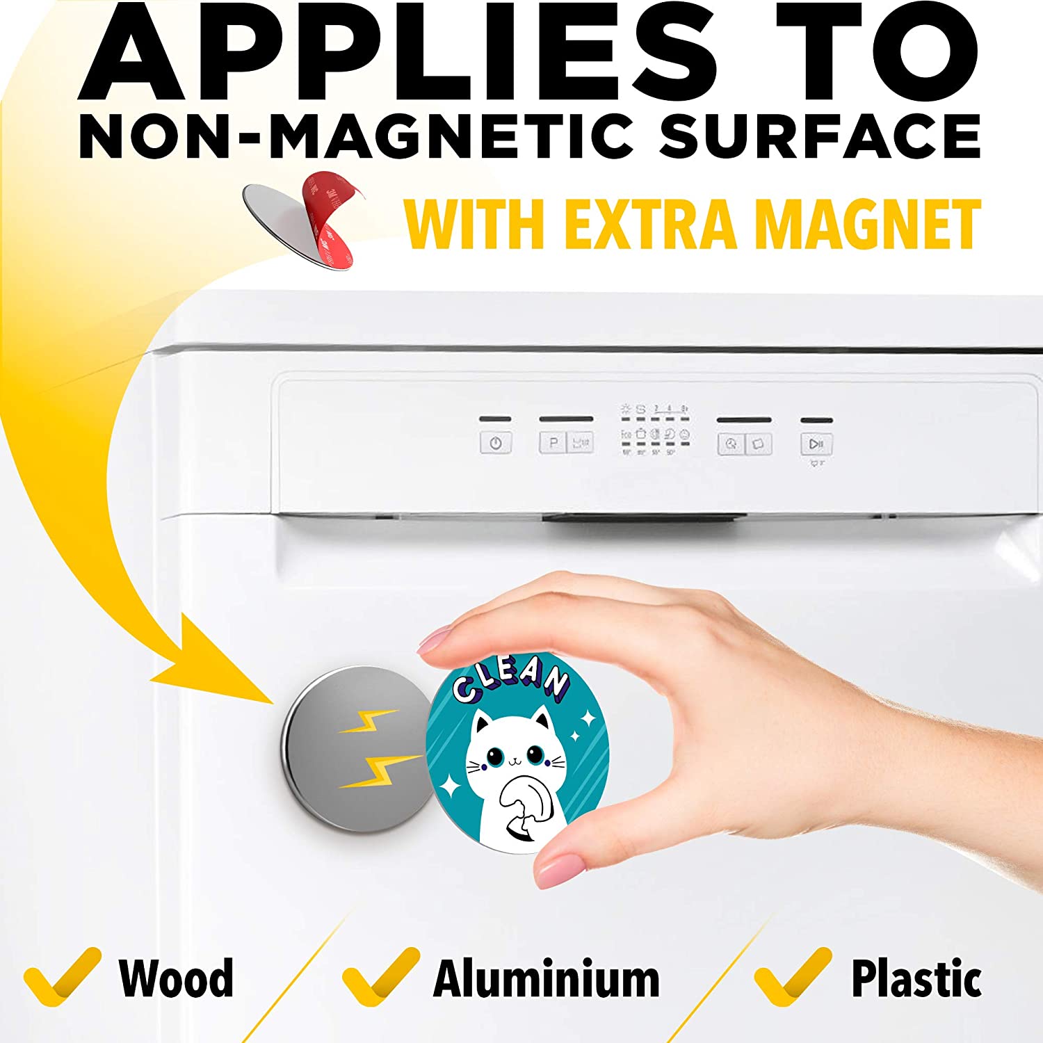 Clean Dirty Dishwasher Magnet Funny Cat - Dishwasher Magnet Clean Dirty Funny Flip - Kitchen Gift