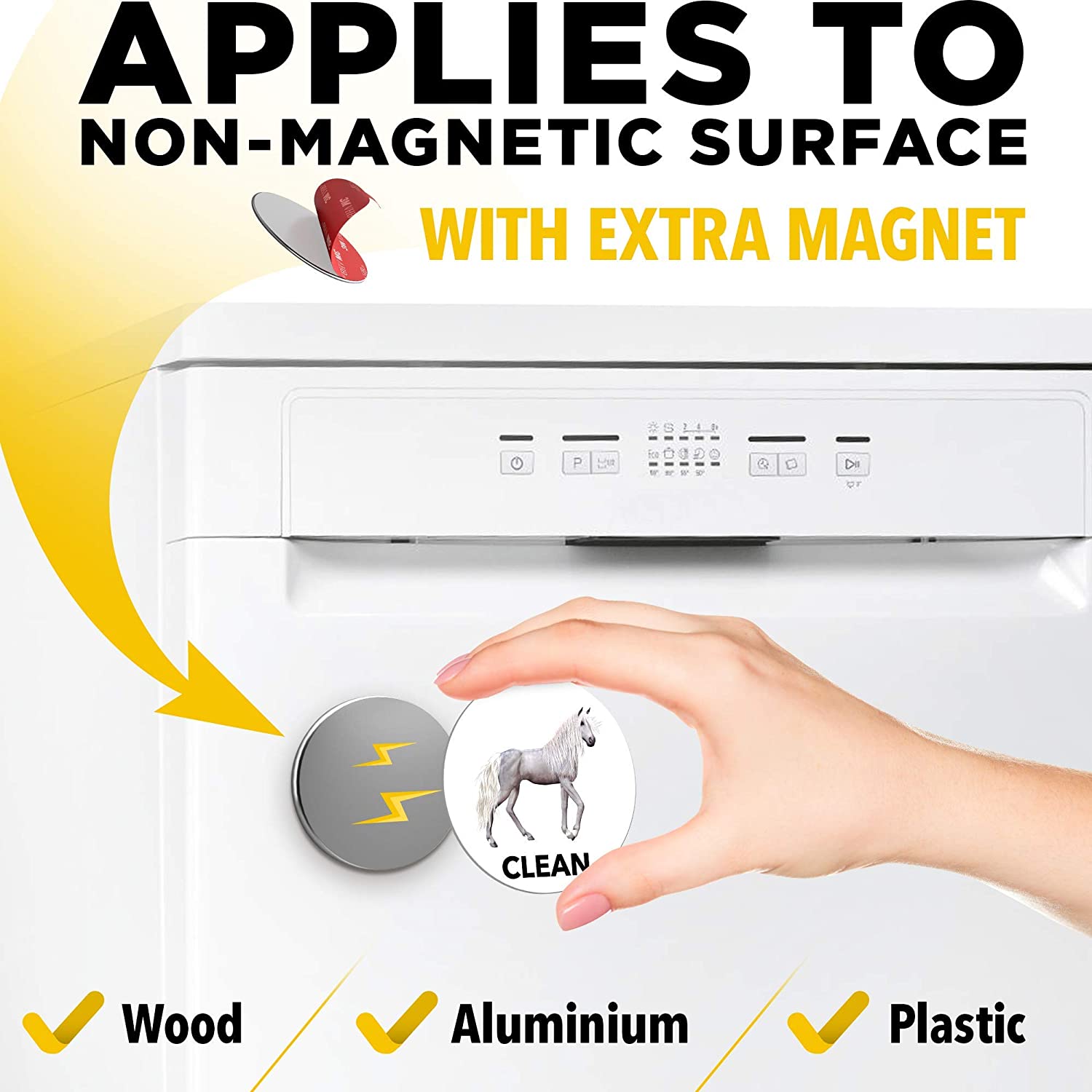 Clean Dirty Dishwasher Magnet Funny - Dishwasher Magnet Clean Dirty Sign Indicator - Double Sided Flip