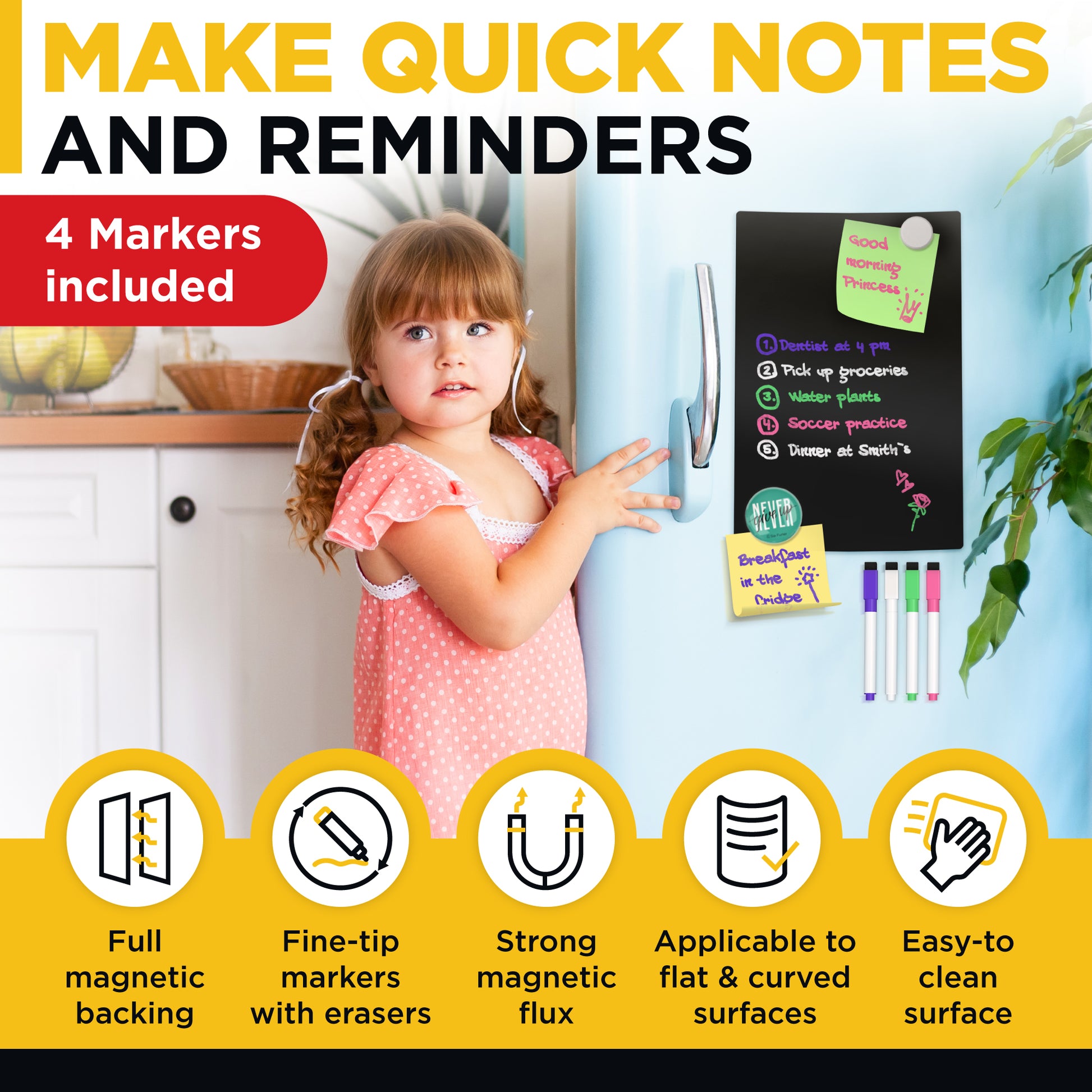 Black Dry Erase Sheet 12" x 8"