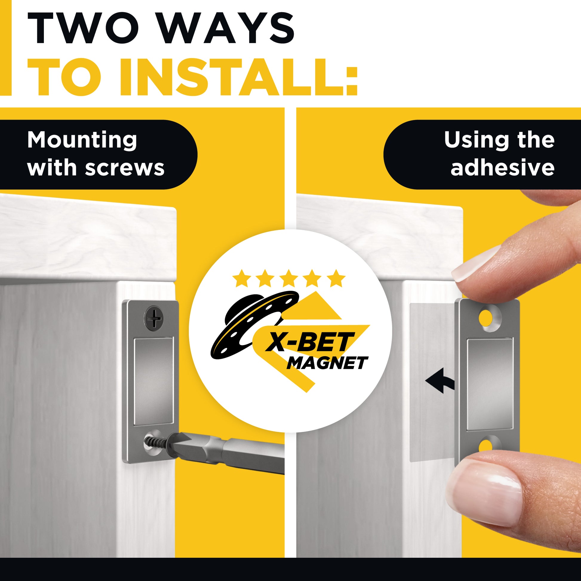 Magnetic Door Catch Silver - Thin Cabinet Door Magnetic Catch - Magnetic Door Latch - Drawer Magnet for Cabinet Closet Doors Cupboard Magnetic Closure