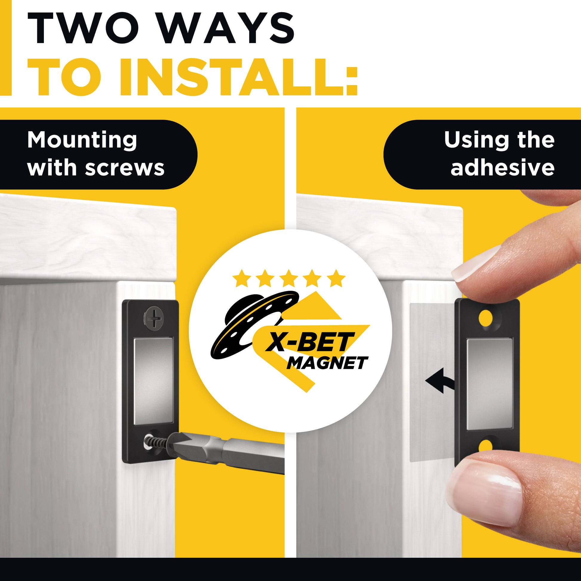 Magnetic Door Catch Black - Cabinet Door Magnetic Catch 1 PCs - Magnetic Door Latch - Thin Drawer Magnet - Magnet for Cabinet Door