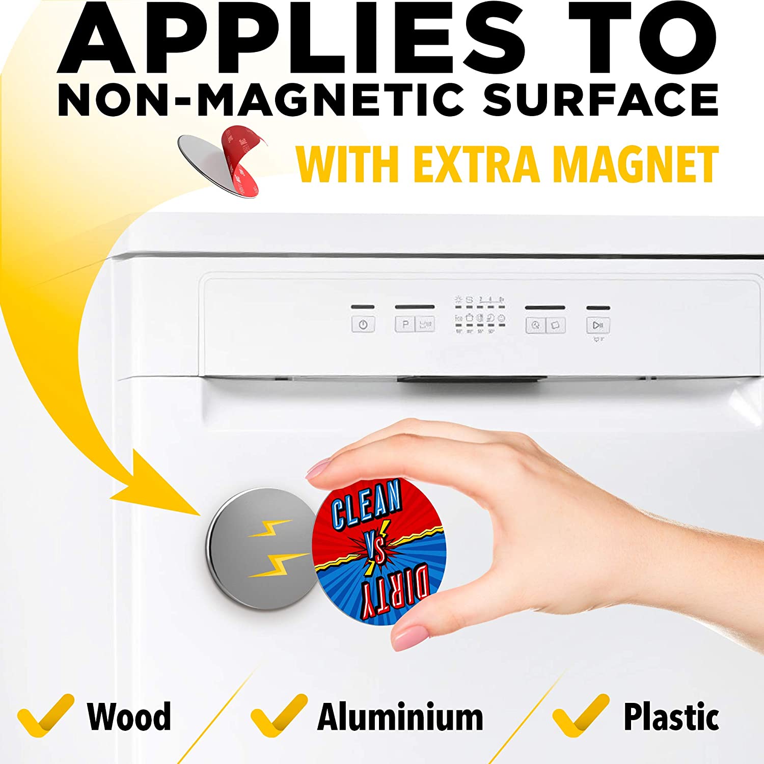Clean Dirty Dishwasher Magnet Funny Comics Sign - Gifts for Mom from Son and Daughter - Housewarming Gifts New Home