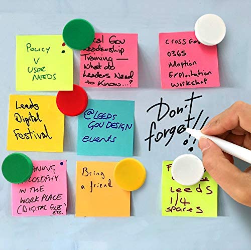 Office Magnets - Colored Fridge Magnets - Refrigerator Magnets for Whiteboard and Locker Magnets - 15 PCs