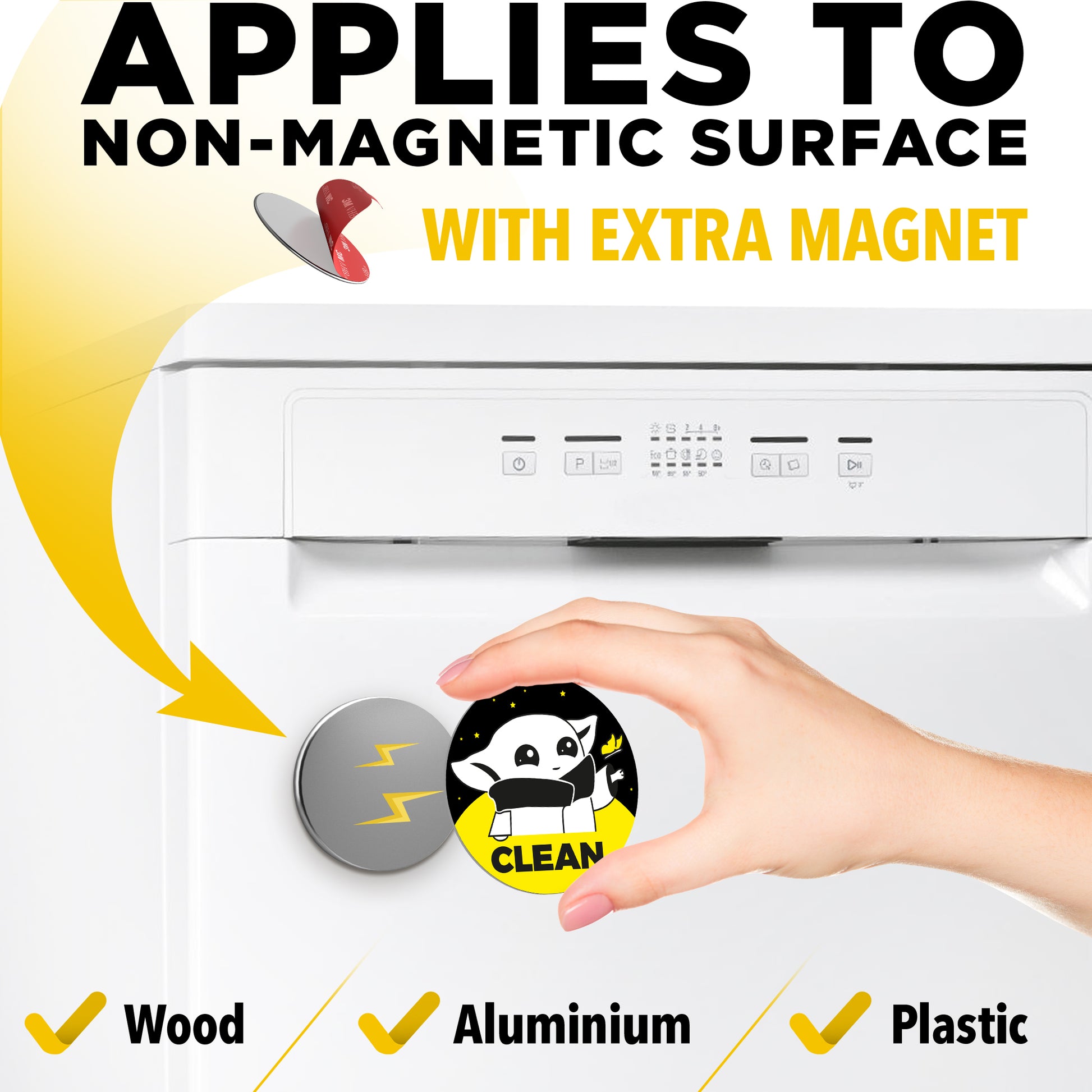 Dishwasher Magnet Clean Dirty Sign - Clean Dirty Magnet for Dishwasher Grogu - Kitchen Dish Washer Magnet
