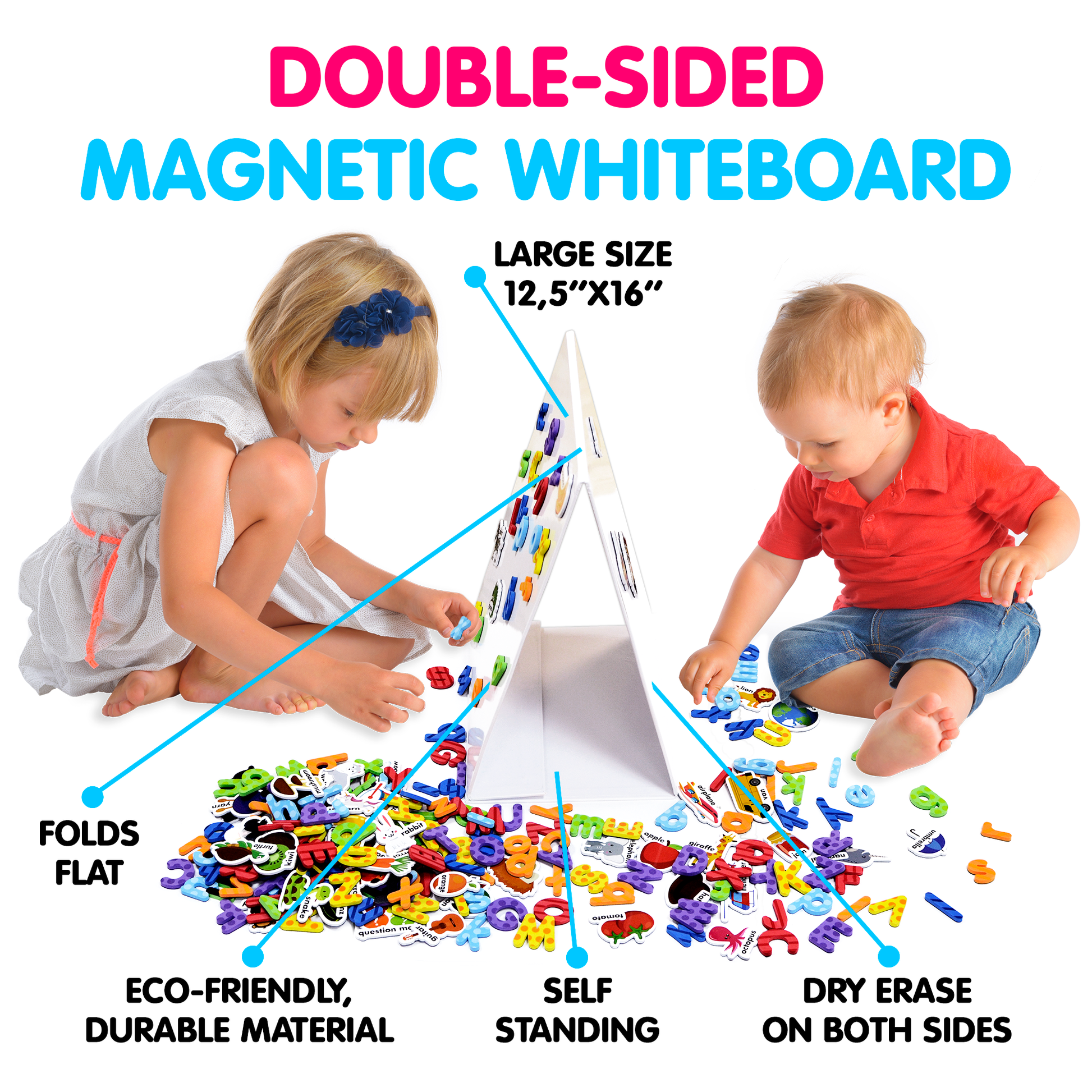 Best Educational Foam Magnets for Kids and Toddlers- 123 ABC Alphabet Magnets- 104 PCs