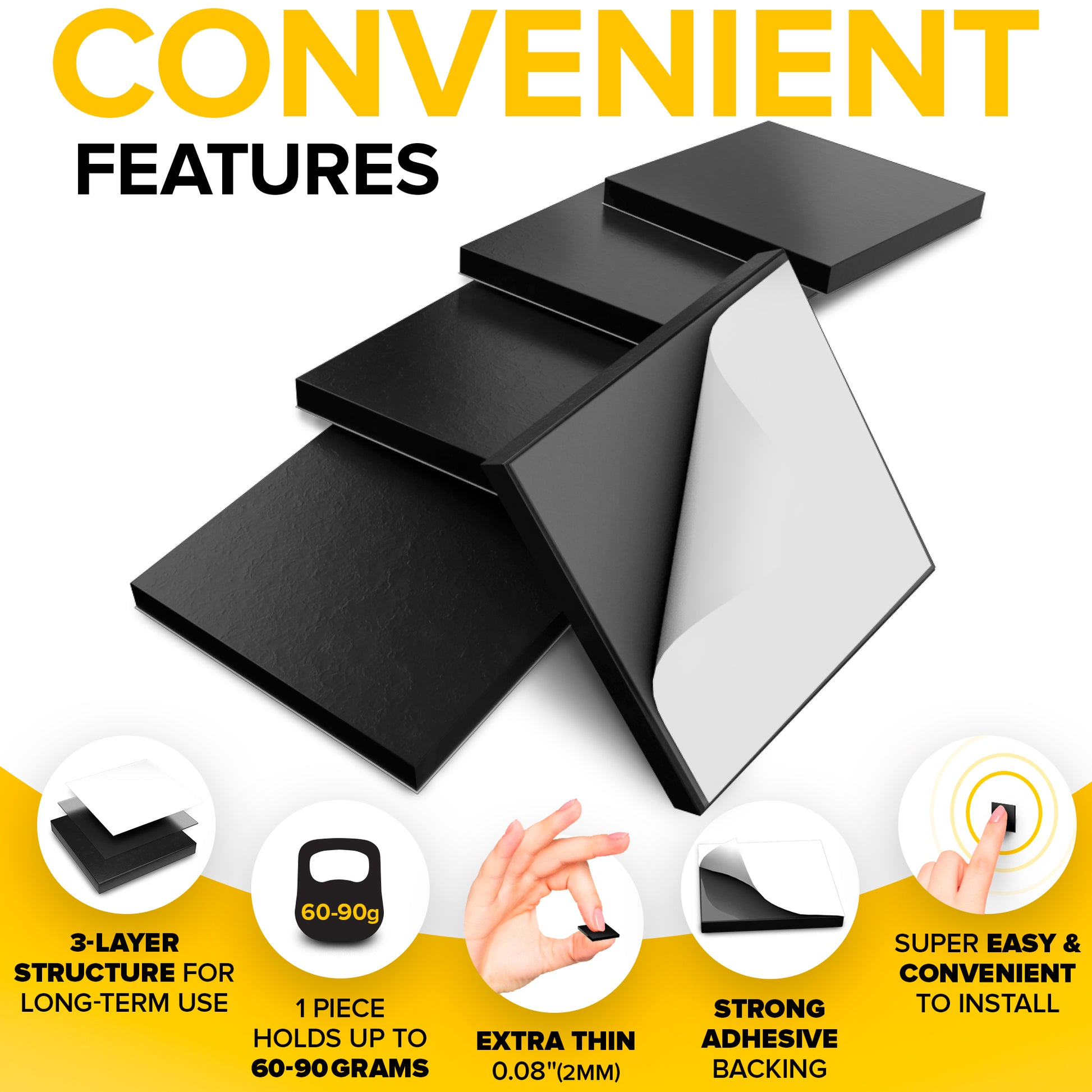 Adhesive Magnetic Squares - 1 Tape Flexible Magnetic Sheet - Sticky Magnets - Magnetic Roll - Magnetic Stickers - 70 PCs UK
