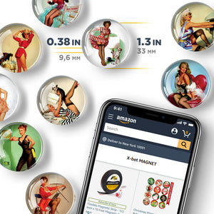 Pinup Glass Decorative Magnets - Decorative Magnets for Fridge - Cute Refrigerator Magnets - Fridge Magnets Cute - 12 Pcs