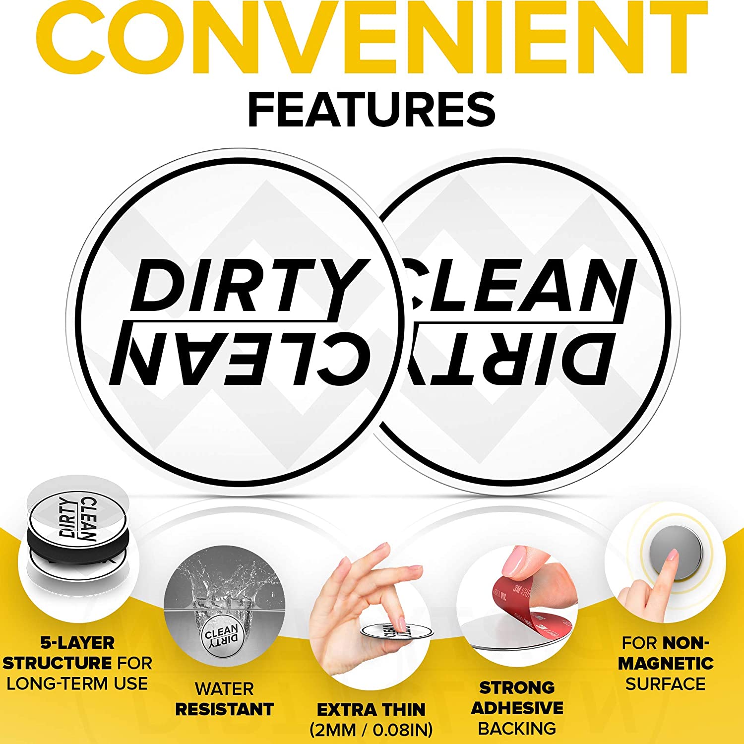 Magnet for Dishwasher Clean/Dirty - Magnet for Kitchen - Dishwasher Magnet Clean Dirty Sign Indicator - Gift for Mom, Dad and Grandparents