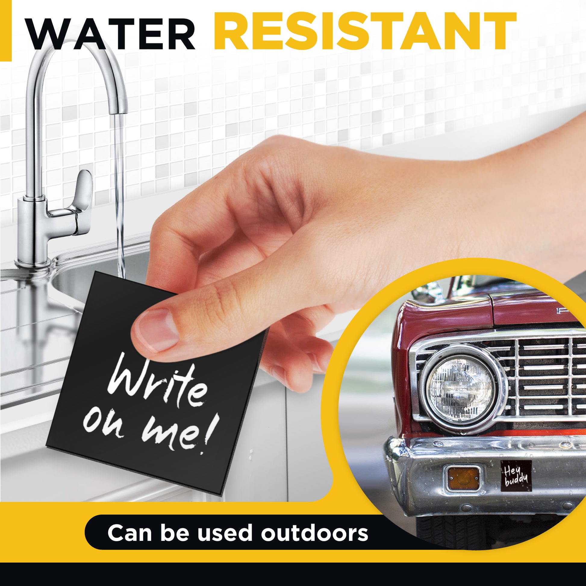 Black Dry Erase Magnetic Labels - Reusable Sticky Notes 10 PCs - Magnetic Notepads for Refrigerator - Dry Erase Magnetic Sheets - Blank Magnet Stickers to Write On