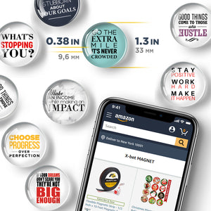 Business Quotes - Glass Motivational Magnets - Decorative Magnets for Fridge - Glass Magnets Funny - 12PCs