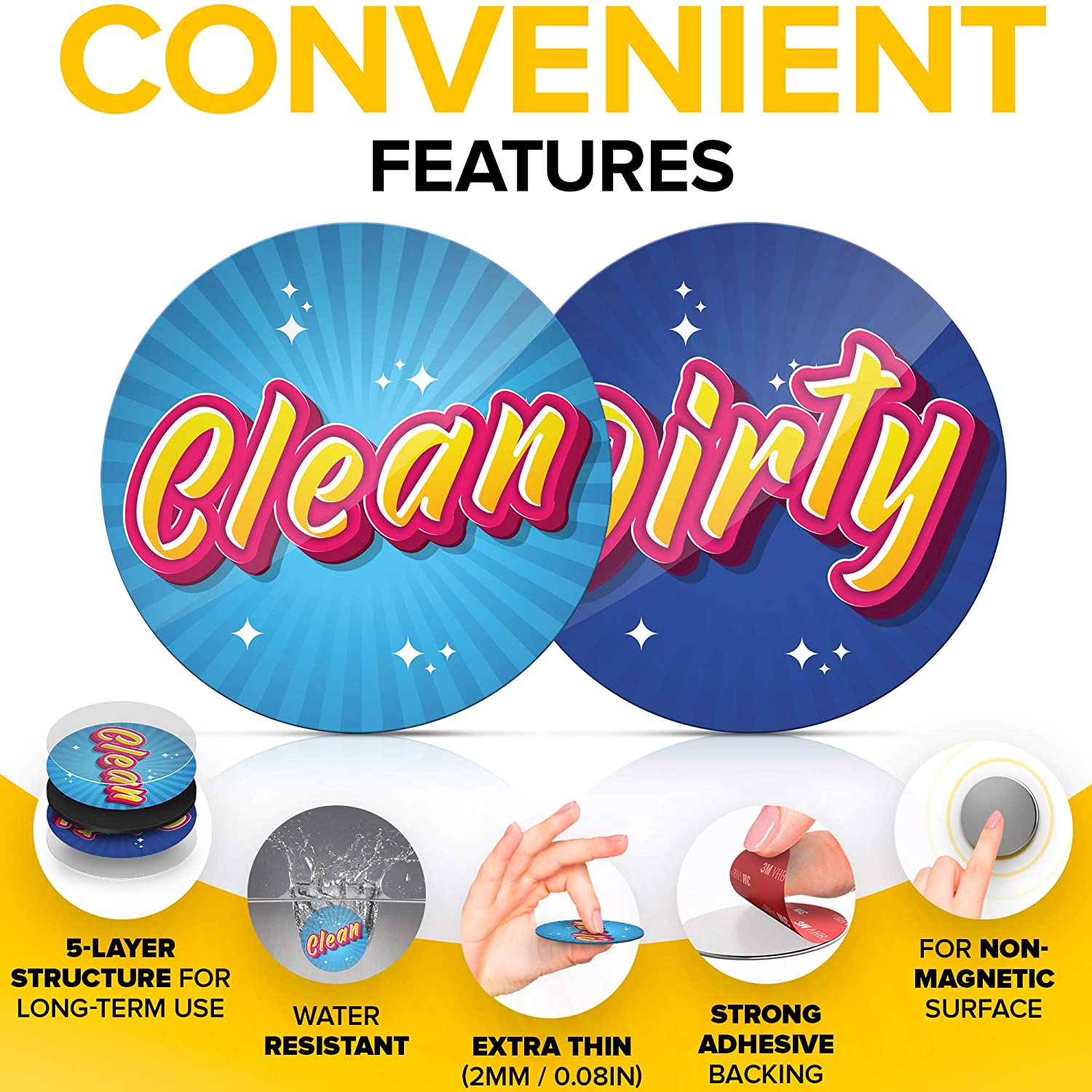 Clean Dirty Dishwasher Magnet Flip - Kitchen Magnets - Housewarming Gifts New Home