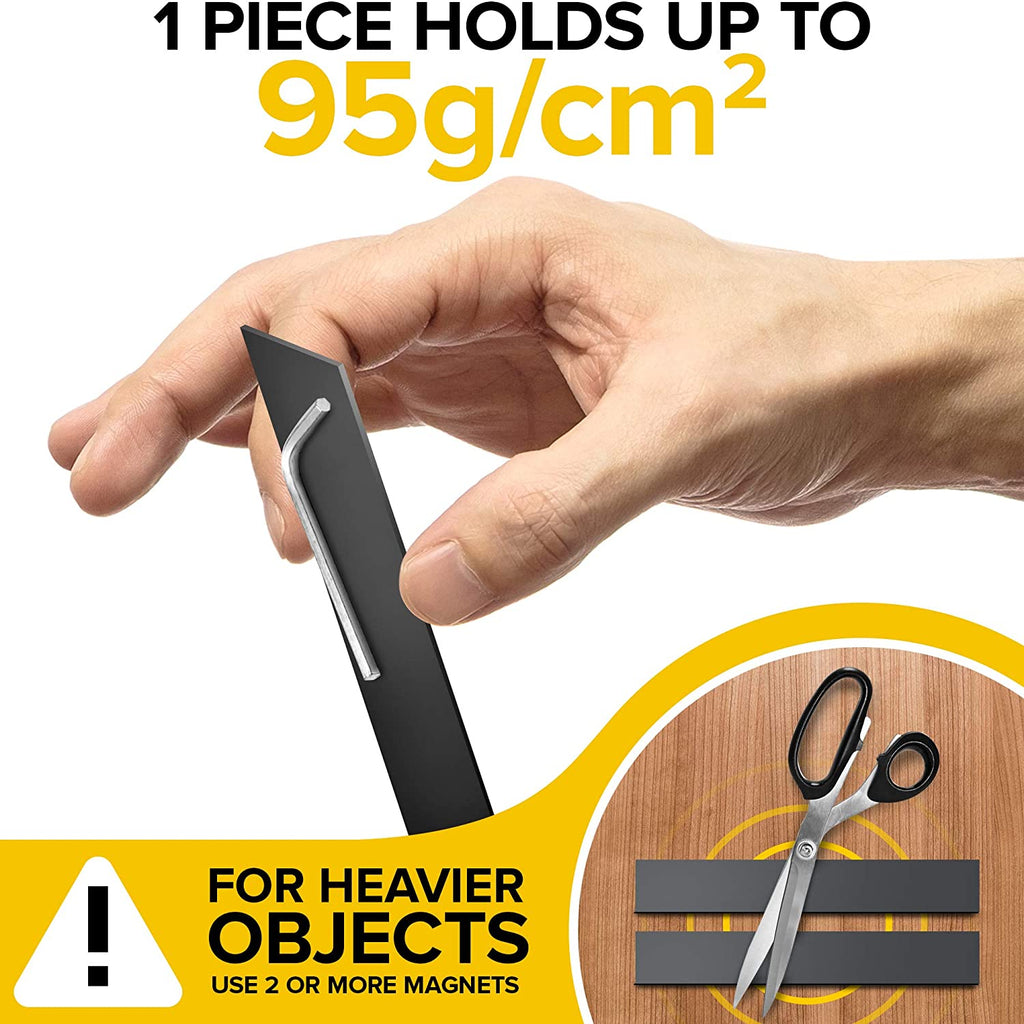 Magnetic Strips with Adhesive Backing - Magnetic Tape - Knife Magnet Strips - Adhesive Magnetic Tool Holder - 6 PCs