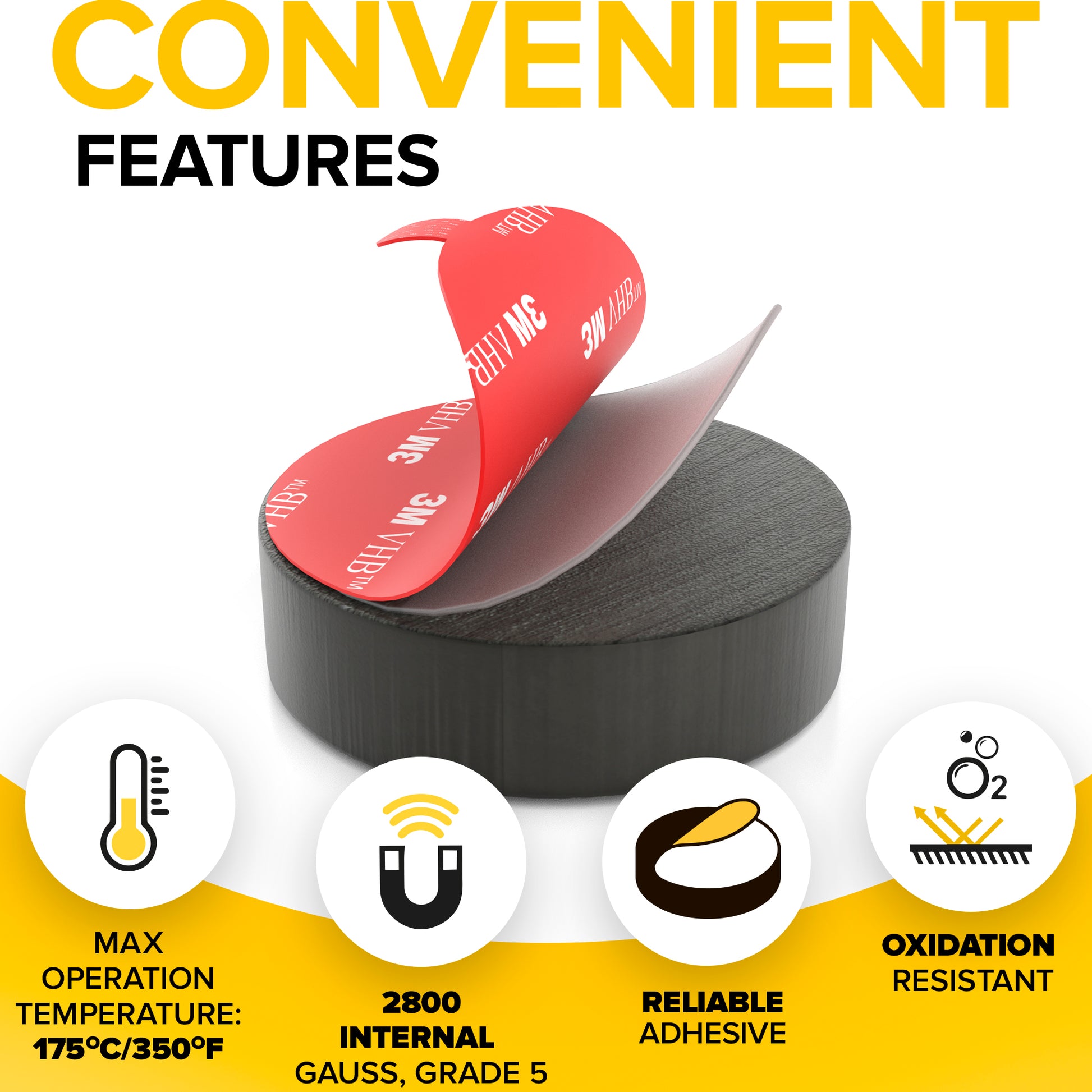 50 PCs Adhesive Ceramic Magnets – Round Circle Magnets – Sticky Backing – Strong Disc Magnets for Crafts and DIY