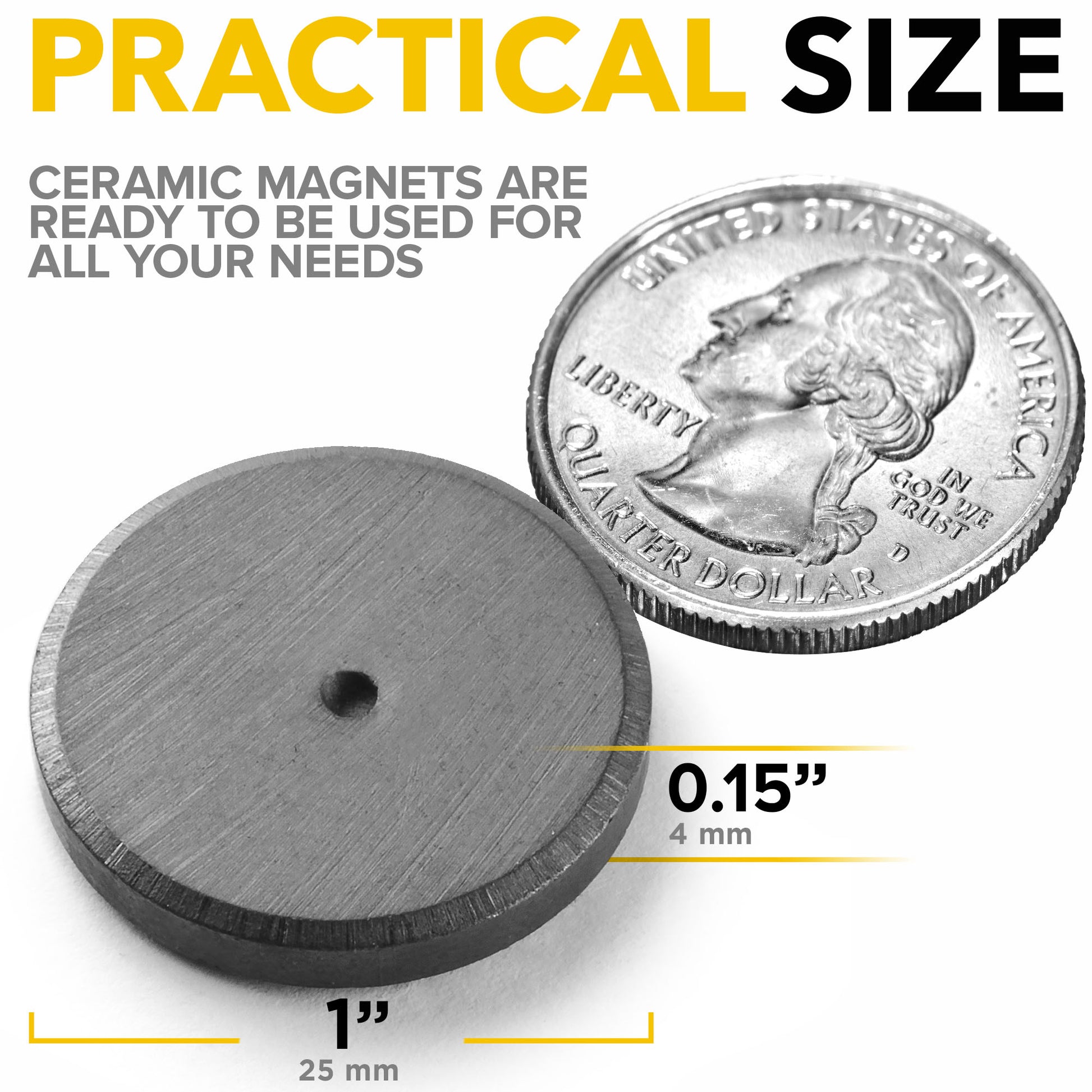 50 PCs Craft Magnets - Fridge Magnets - Round Ceramic Magnets for DIY, Craft, Hobbies - Tiny Disc Magnets UK