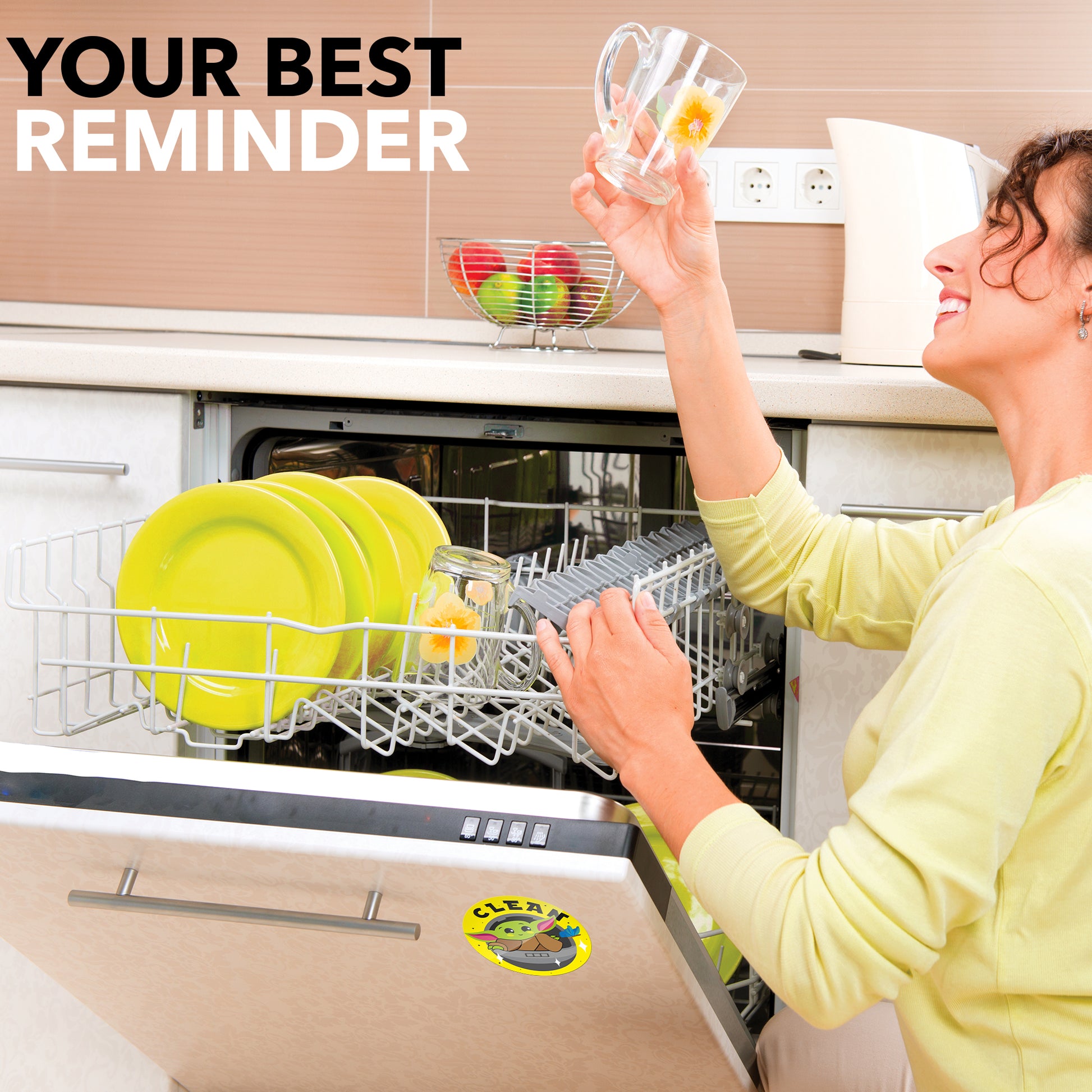 Dishwasher Magnet Clean Dirty Sign - Clean Dirty Magnet for Dishwasher Baby Yoda - Kitchen Dish Washer Magnet