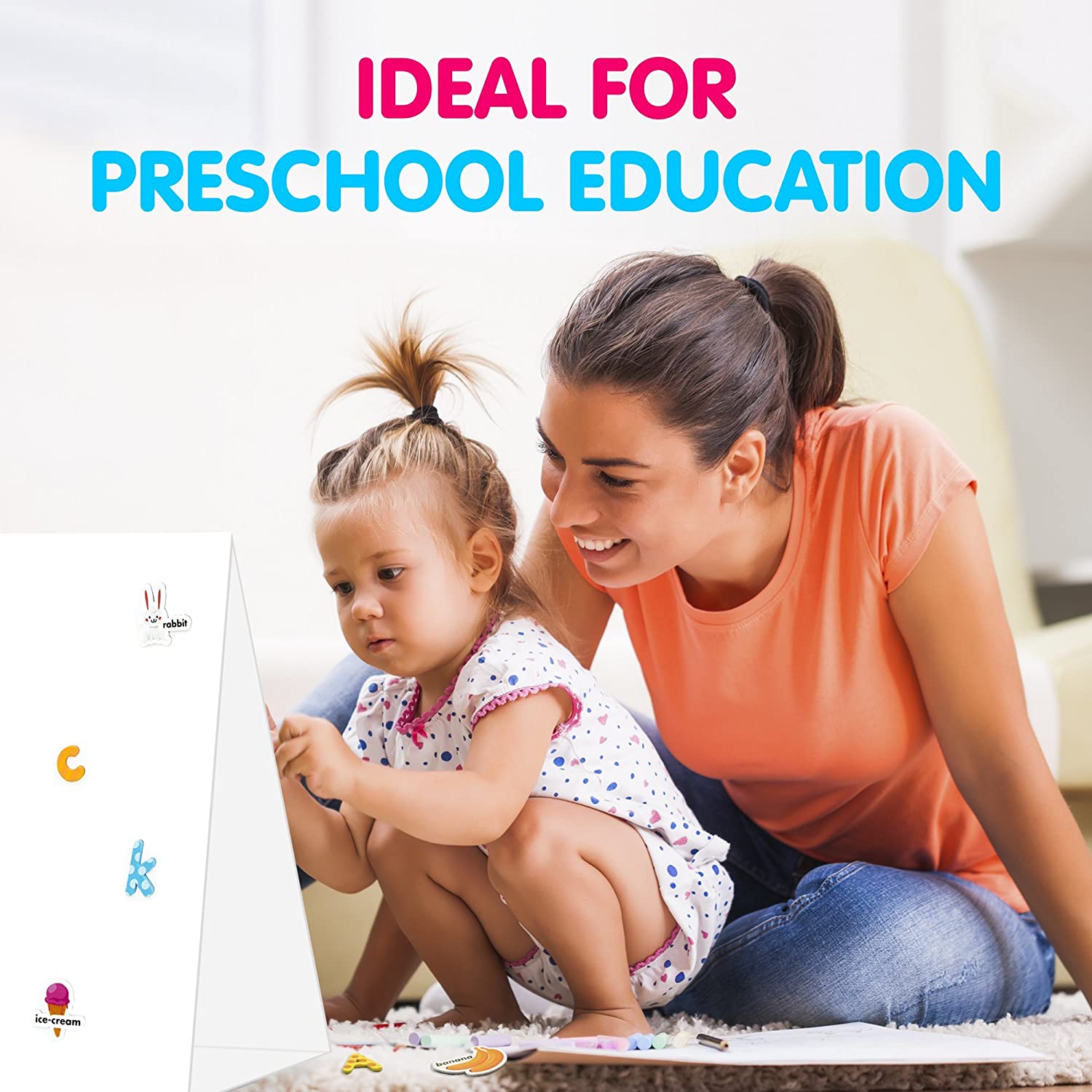 Foam Magnets for Kids - Magnetic Letters for Toddlers - ABC Alphabet Magnets for Fridge - Baby Magnets - 104 PCs UK