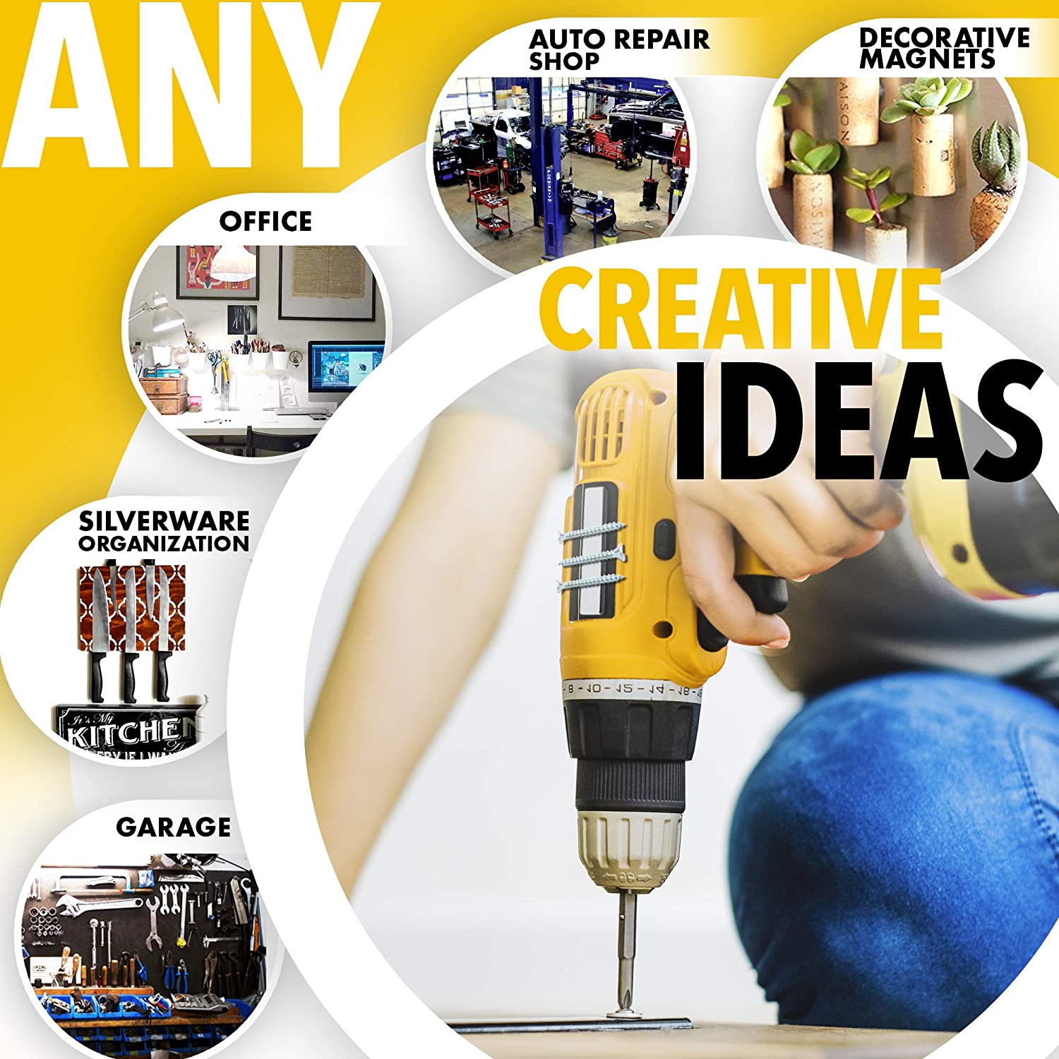 Neodymium Bar Magnets - Rare Earth Magnets Super Strong - N52 Grade (Ndfeb) - 2 Block Magnets in Box UK