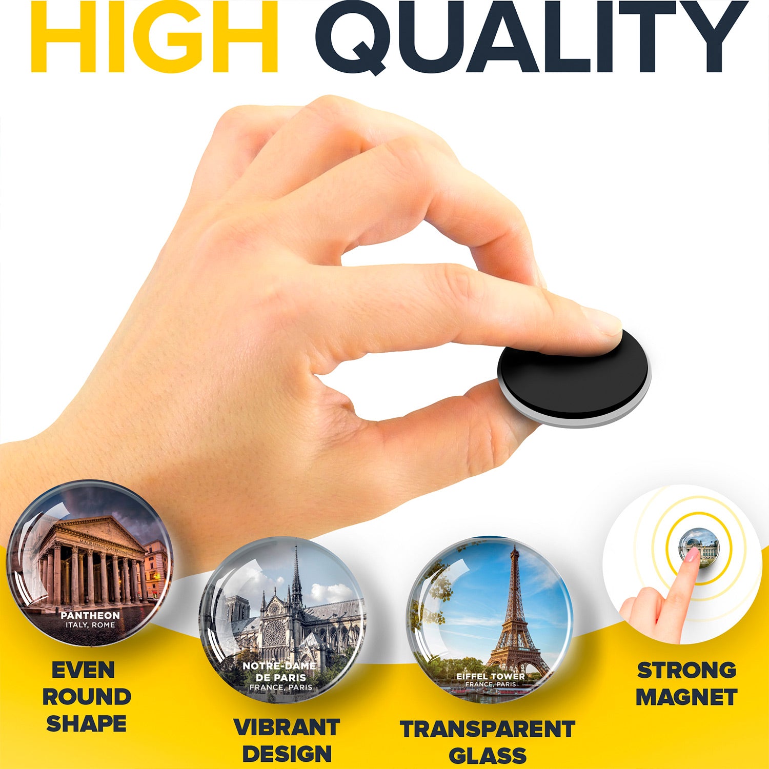European Landmarks Magnets - Decorative Magnets for Kitchen and Whiteboard - Fridge Magnets Cute Cities - Funny Refrigerator Magnets - 12 Pcs UK