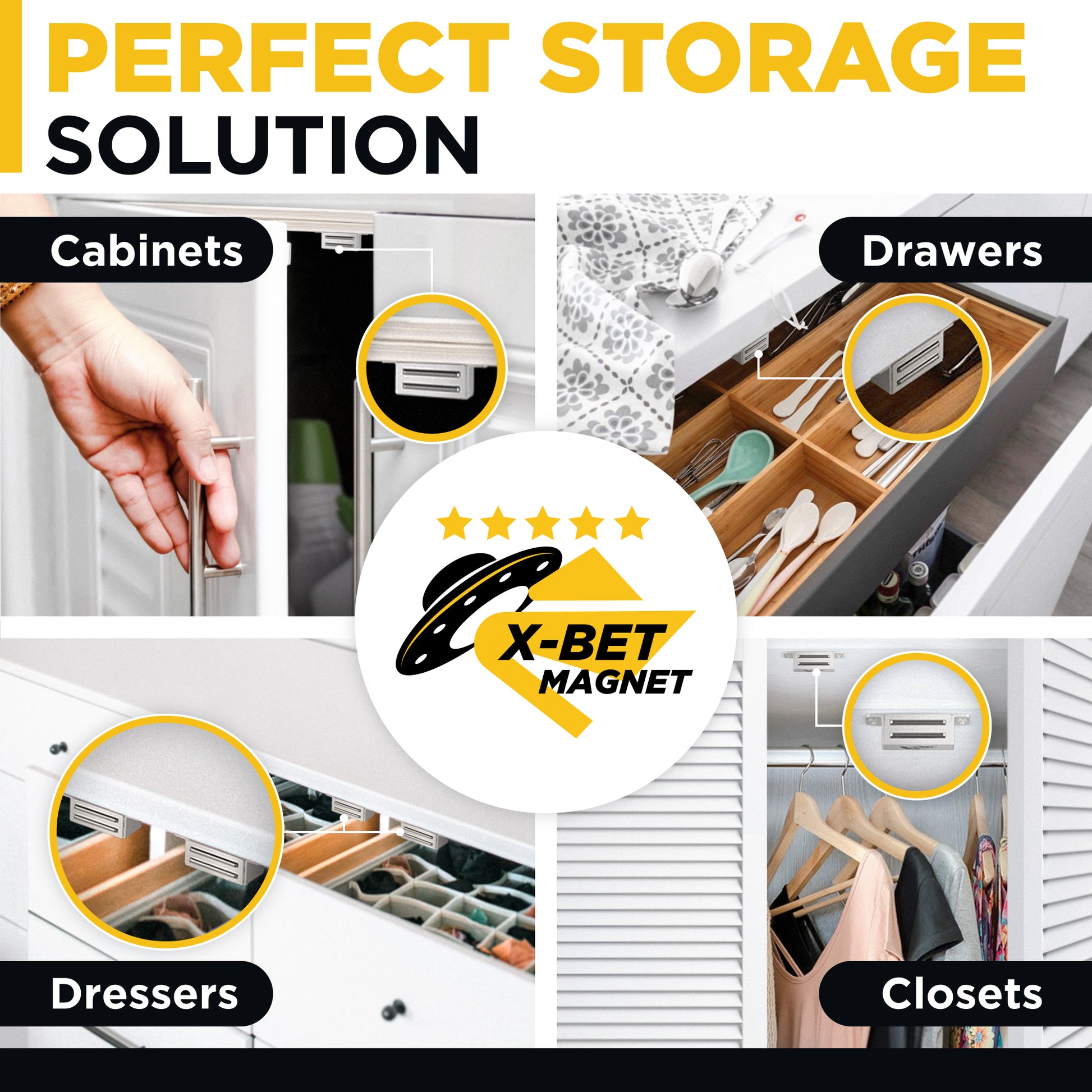 Magnetic Door Catch Adhesive - Cabinet Door Magnets Heavy Duty 1 PCs - Cabinet Door Magnetic Catch - Stainless Steel Drawer