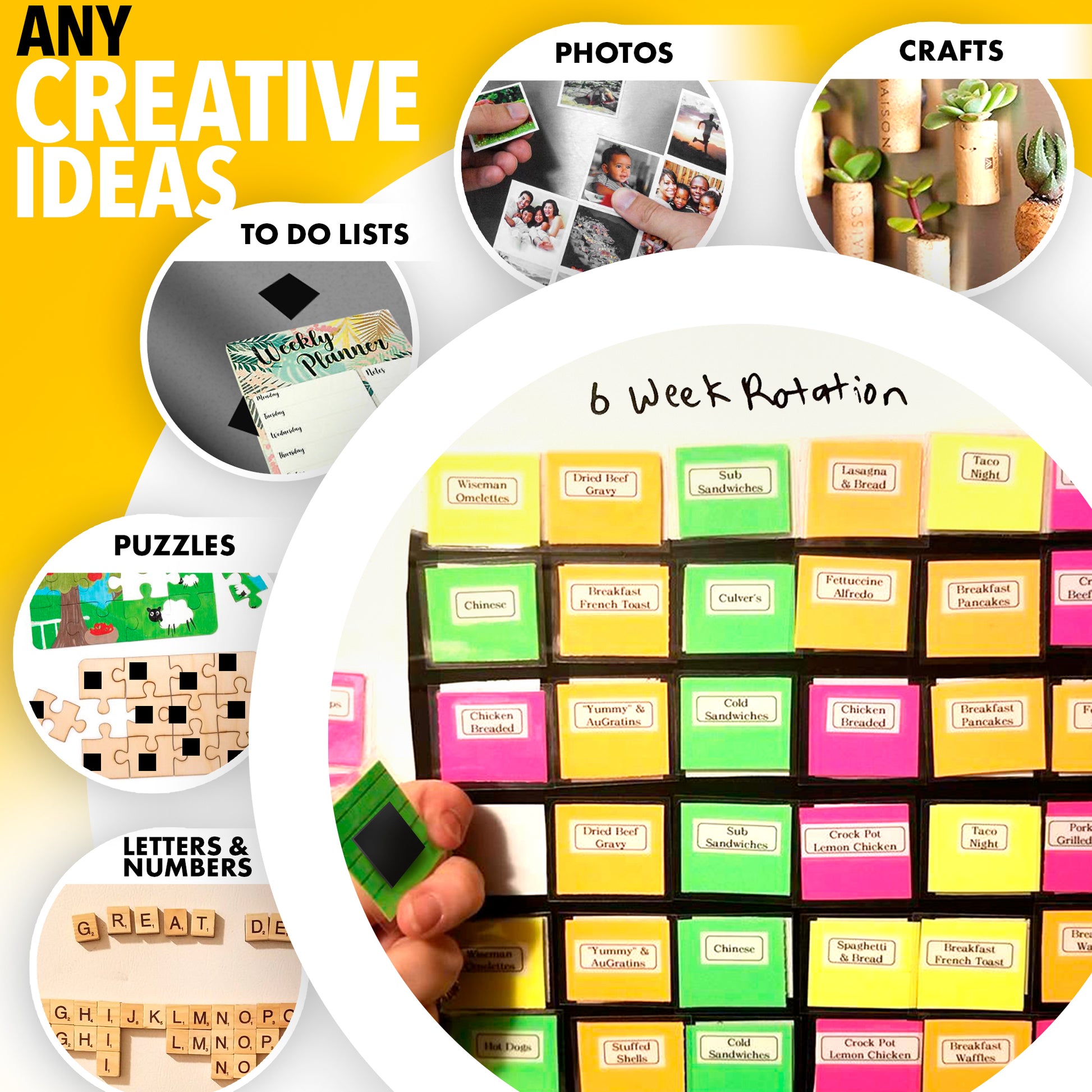 Adhesive Magnetic Squares - 1 Tape Flexible Magnetic Sheet - Sticky Magnets - Magnetic Roll - Magnetic Stickers - 70 PCs UK