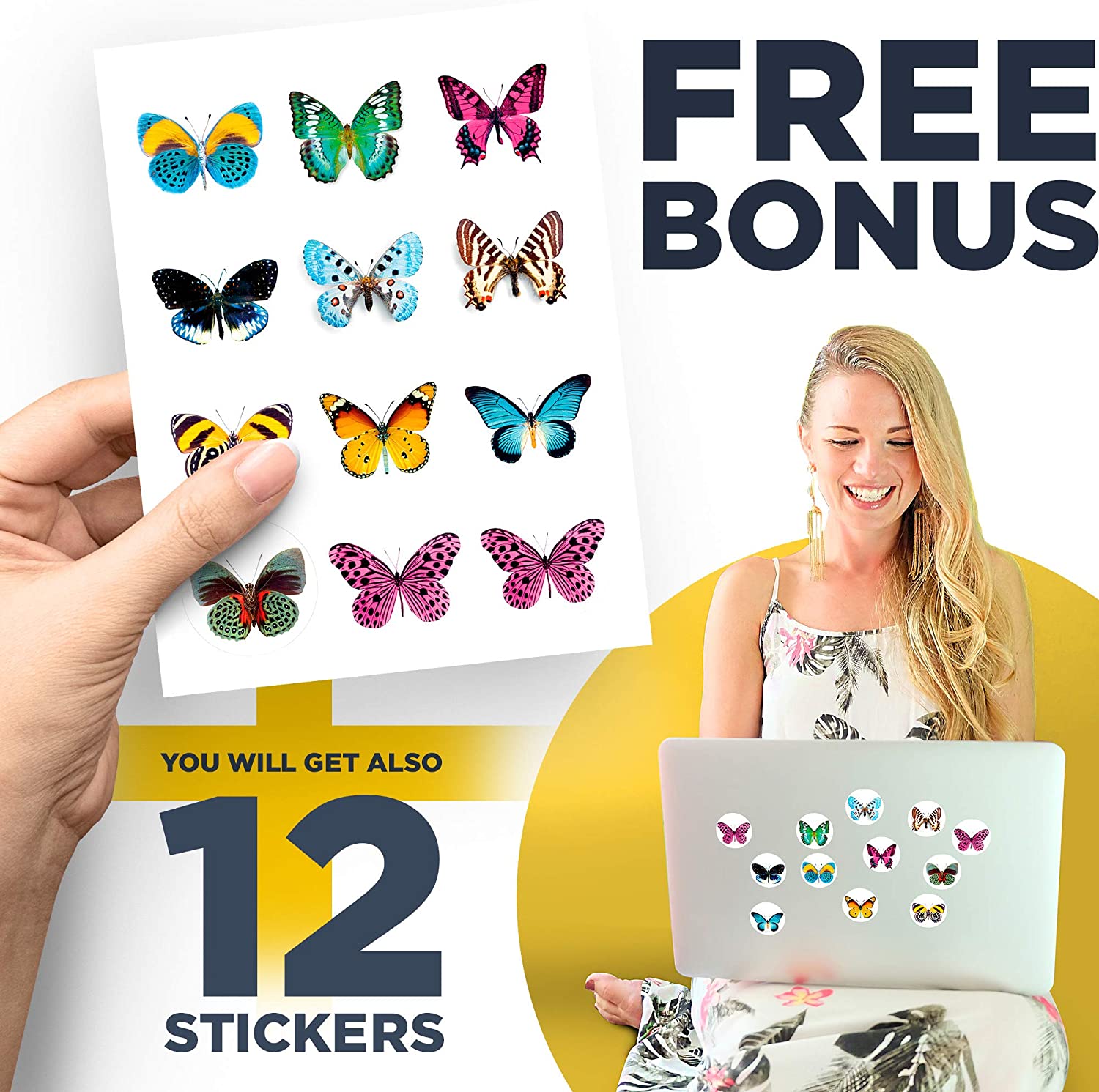 Butterfly Magnets - Fridge Magnets Cute - Funny Refrigerator Magnets - Decorative Magnets for Whiteboard - 12 PCs