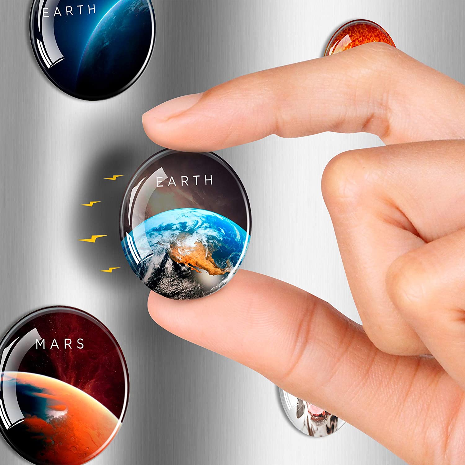 Planet Magnets - Fridge Magnets Funny - Decorative Magnets - Small Round Magnets - Star Magnets - 12 PCs UK