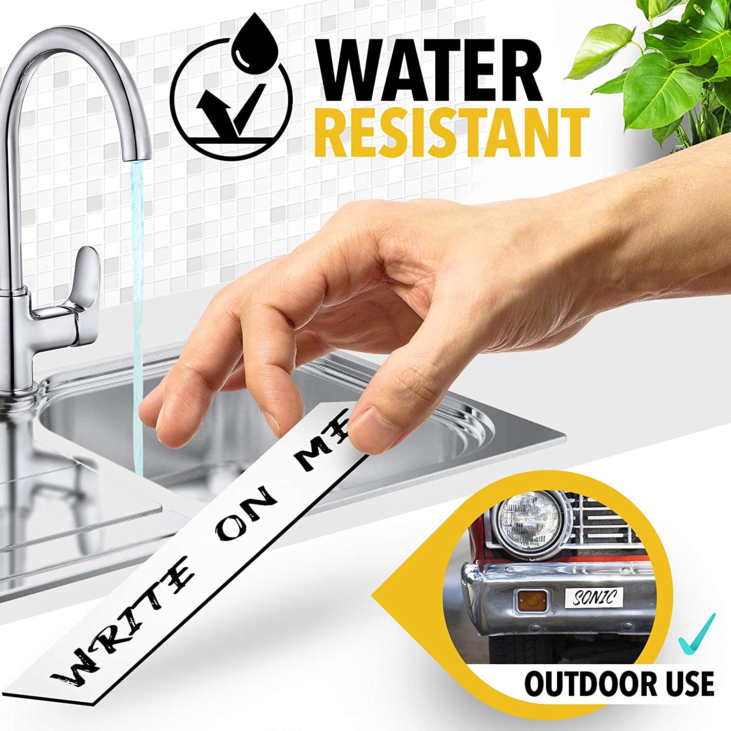 Magnetic Labels Dry Erase - Dry Erase Magnetic Strips for Metal Shelving and Whiteboards - Blank Write On Magnets - 25 PCs