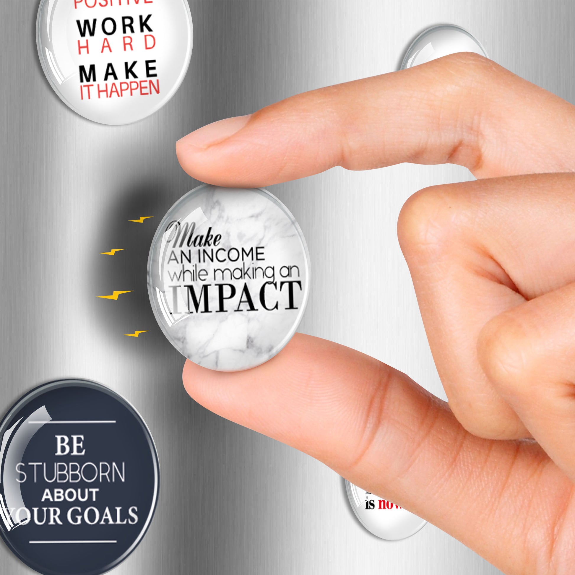 Business Quotes - Glass Motivational Magnets - Decorative Magnets for Fridge - Glass Magnets Funny - 12PCs