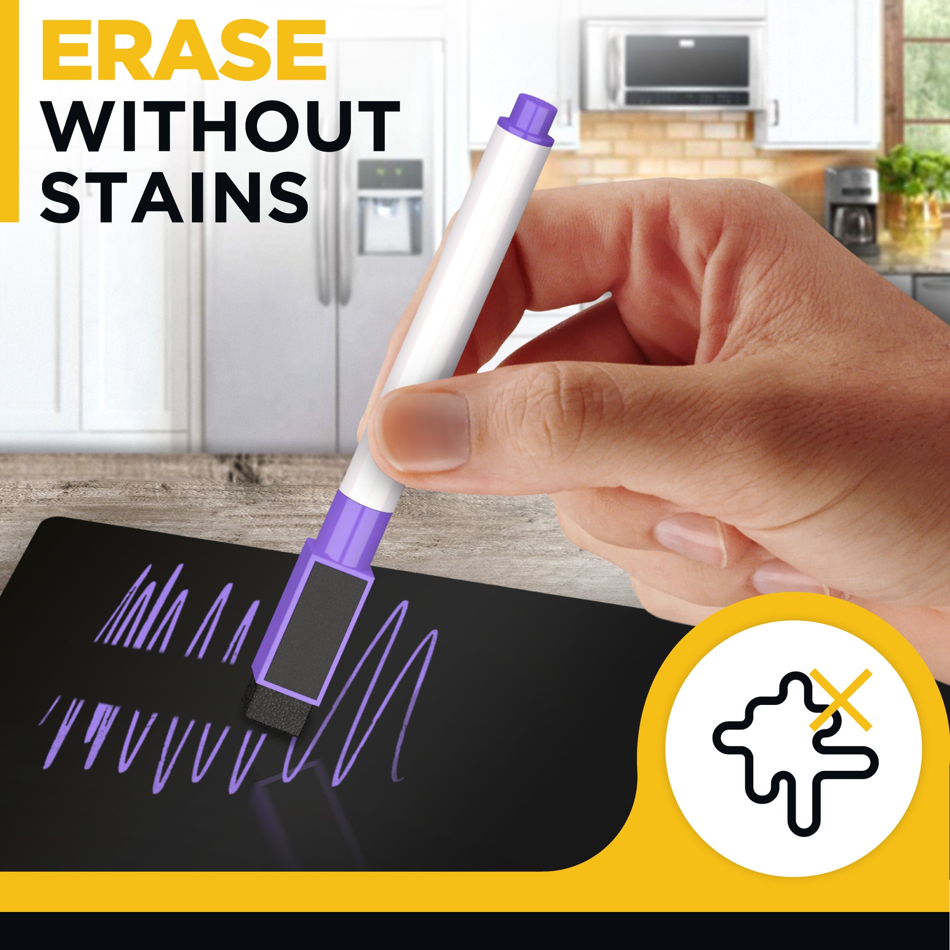 Black Dry Erase Sheet 12" x 8"