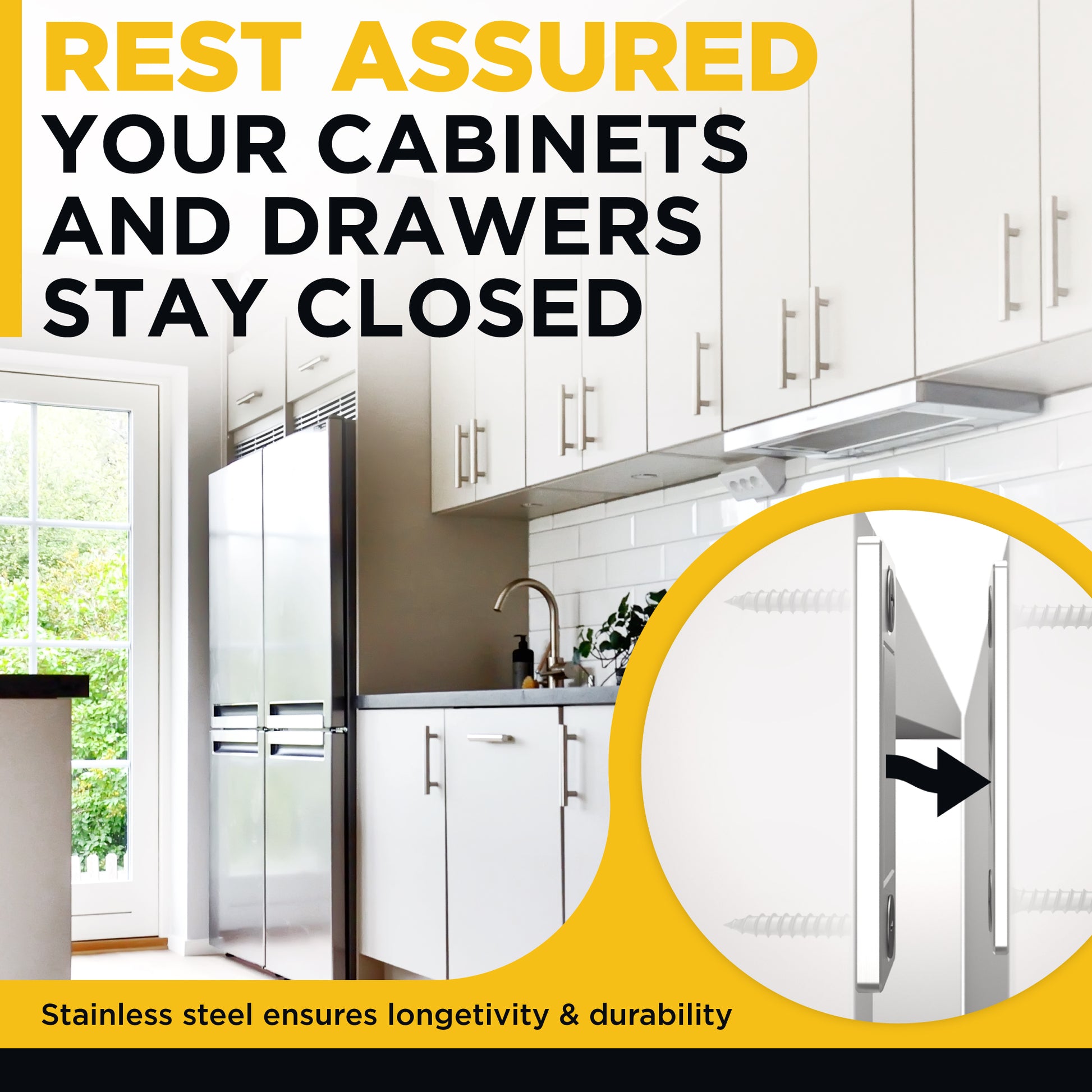 Magnetic Cabinet Door Catch Silver - Cabinet Door Magnets Heavy Duty 2 PCs - Magnetic Door Latch - Thin Magnets for Cabinet Doors Closet Cupboard