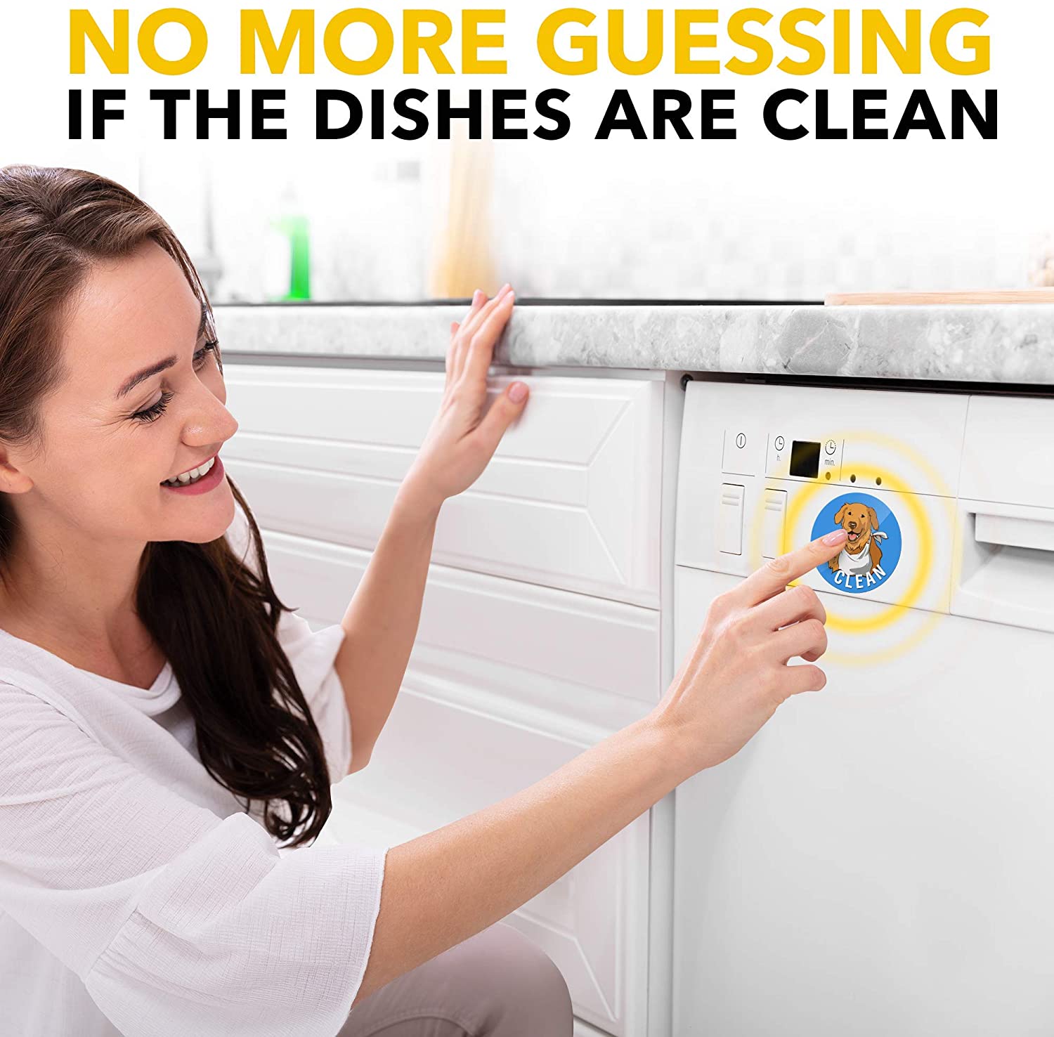 Clean Dirty Dishwasher Magnet Funny Golden Retriever - Waterproof and Double Sided Flip