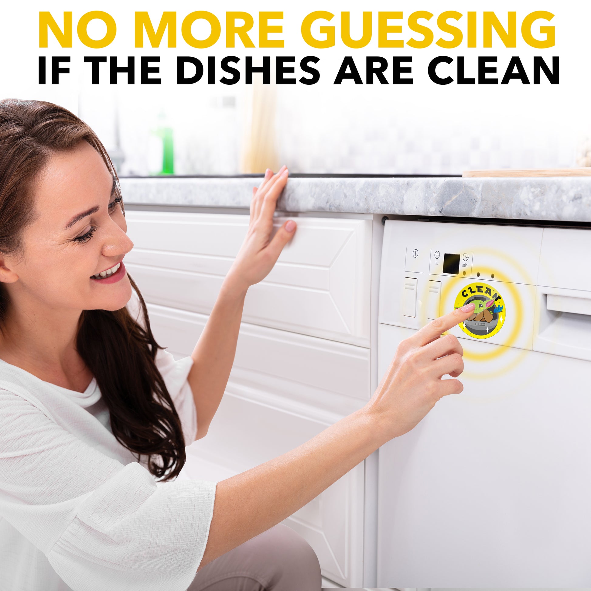 Dishwasher Magnet Clean Dirty Sign - Clean Dirty Magnet for Dishwasher Baby Yoda - Kitchen Dish Washer Magnet