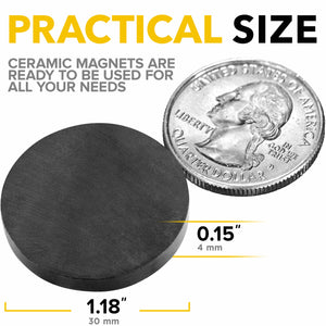 70 PCs Ceramic Industrial Magnets - Refrigerator Magnets - Magnets for Crafts, Bottlecaps - Tiny Round Magnets