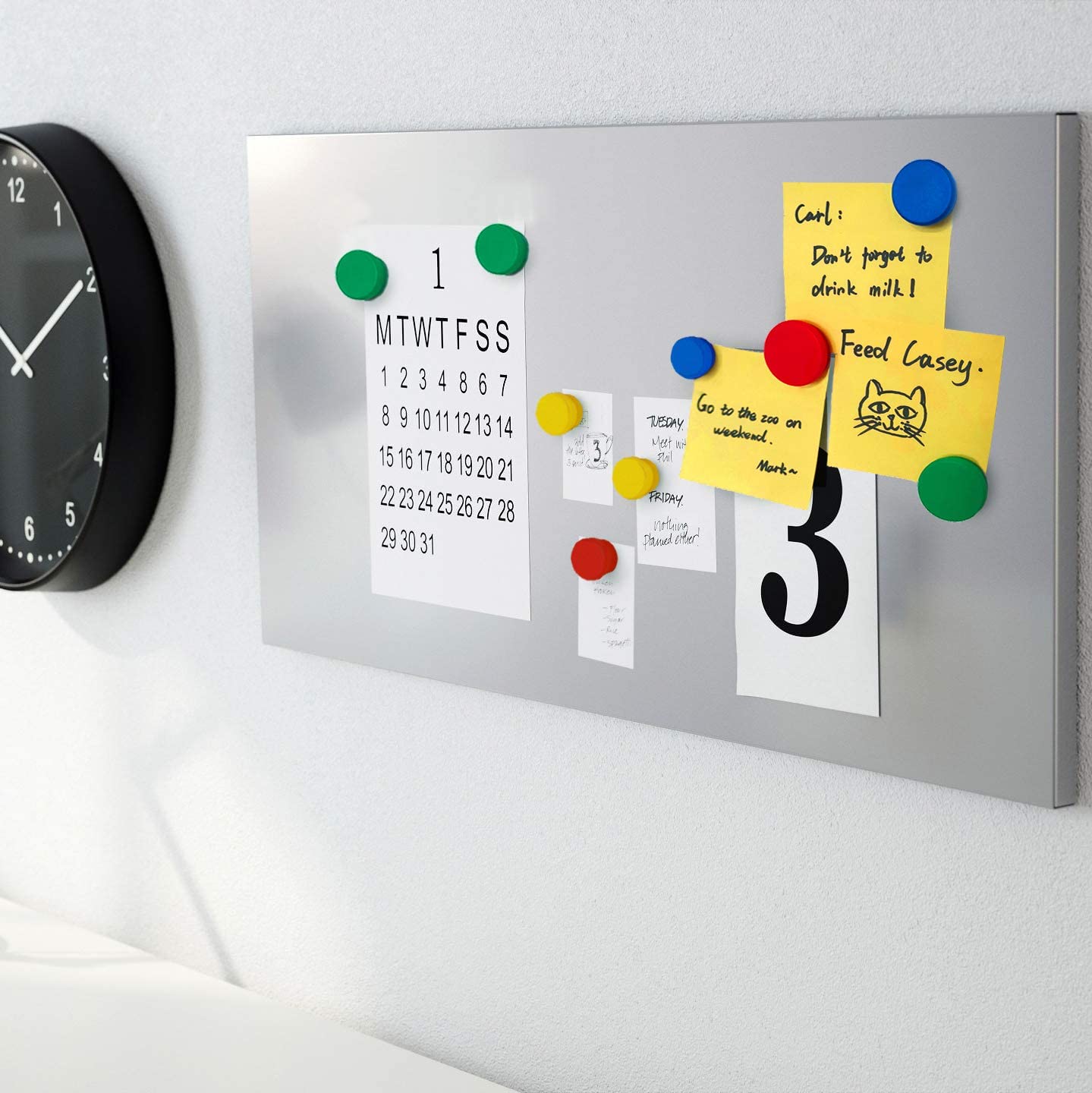 Round Magnets for Classroom - Fridge Magnets - Refrigerator Magnets for Whiteboard, Fridge and Locker - 20 PCs