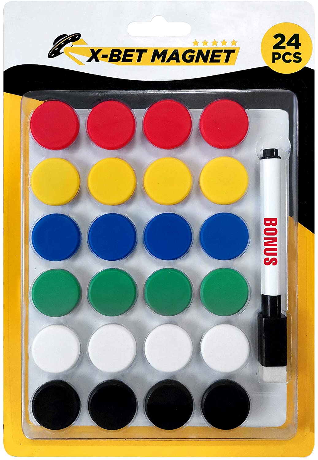 Colored School Magnets - Fridge Magnets - Colored Refrigerator Magnets for Whiteboard and Locker Magnets - 24 PCs UK