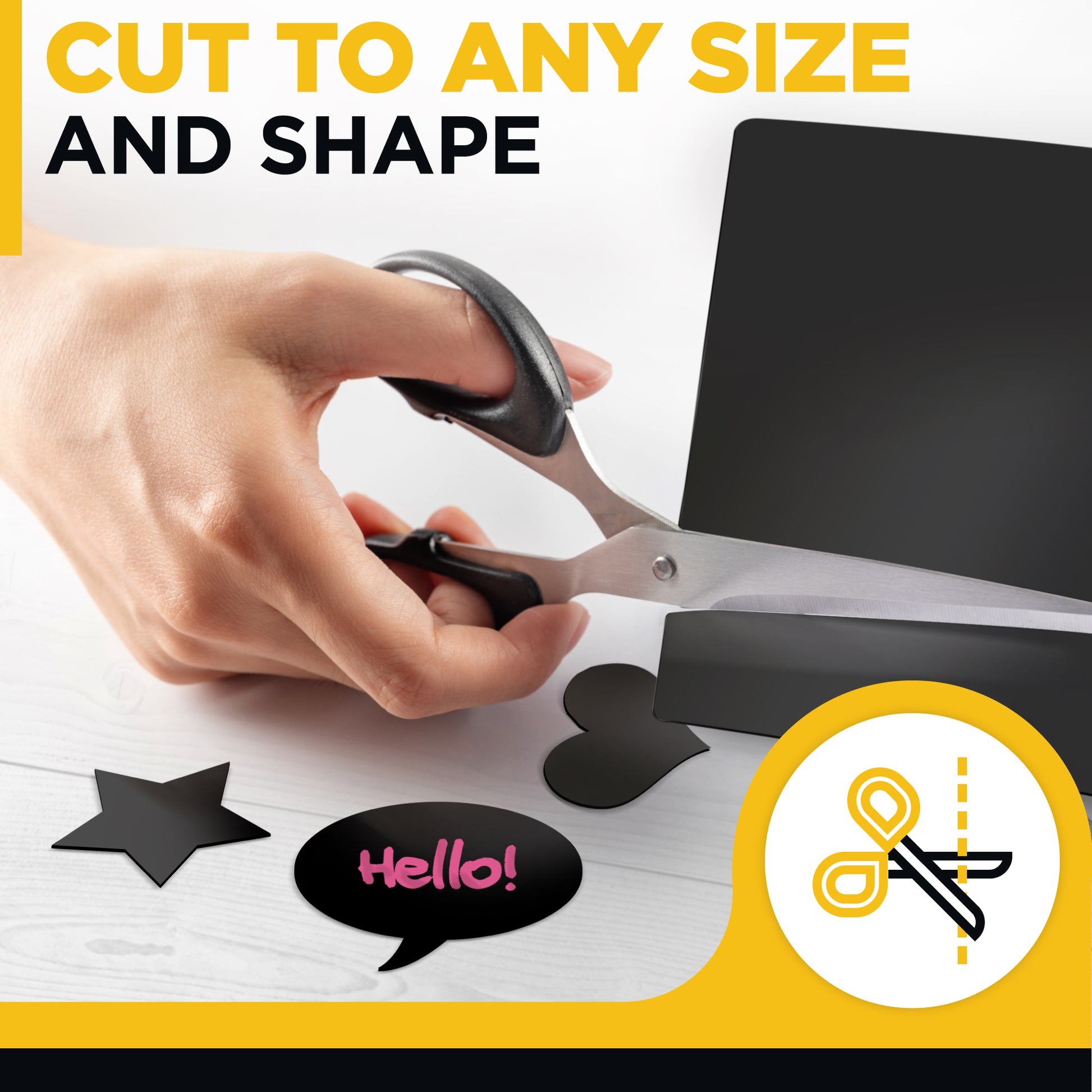 Black Dry Erase Sheet 12" x 8"