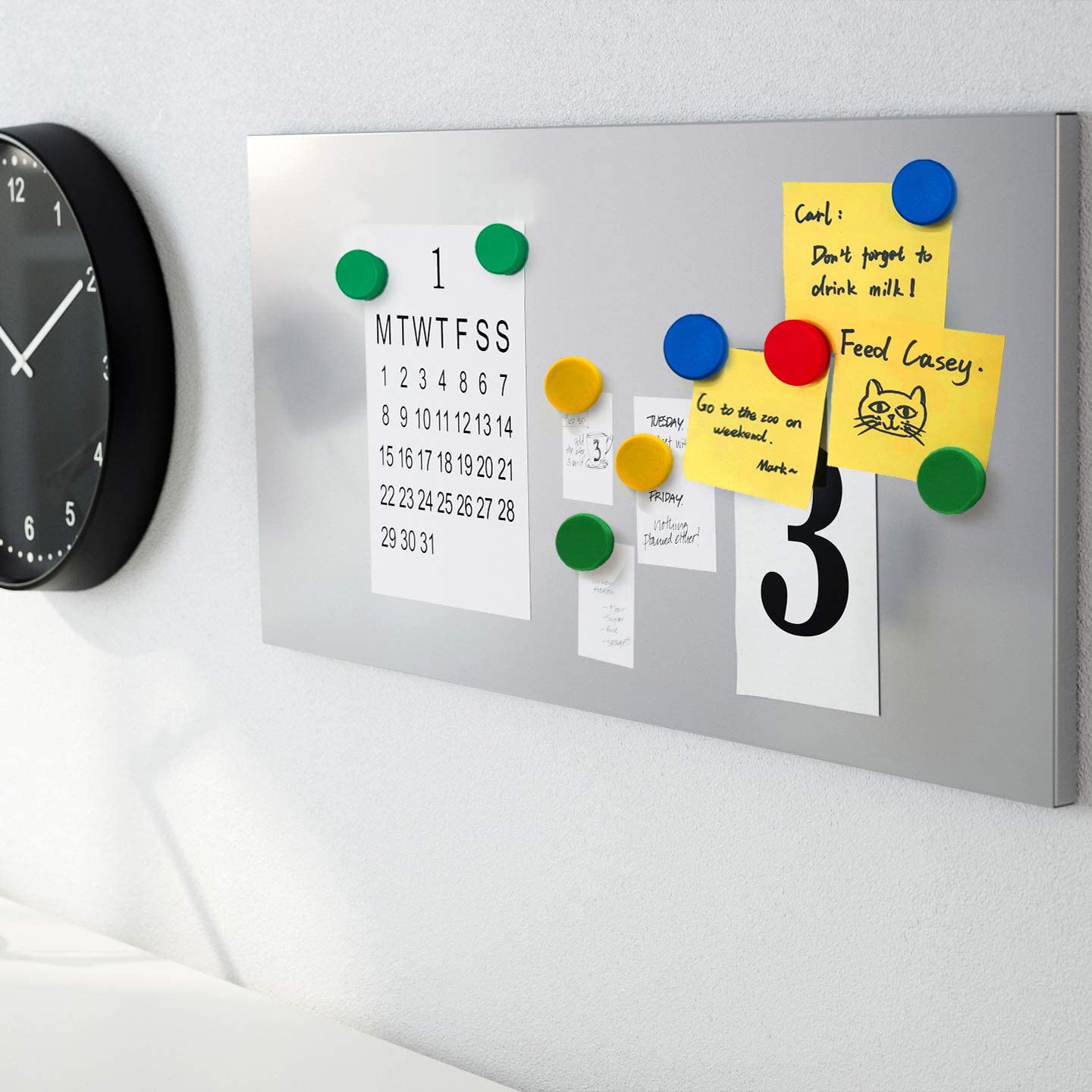 Office Magnets - Colored Fridge Magnets - Refrigerator Magnets for Whiteboard and Locker Magnets - 15 PCs