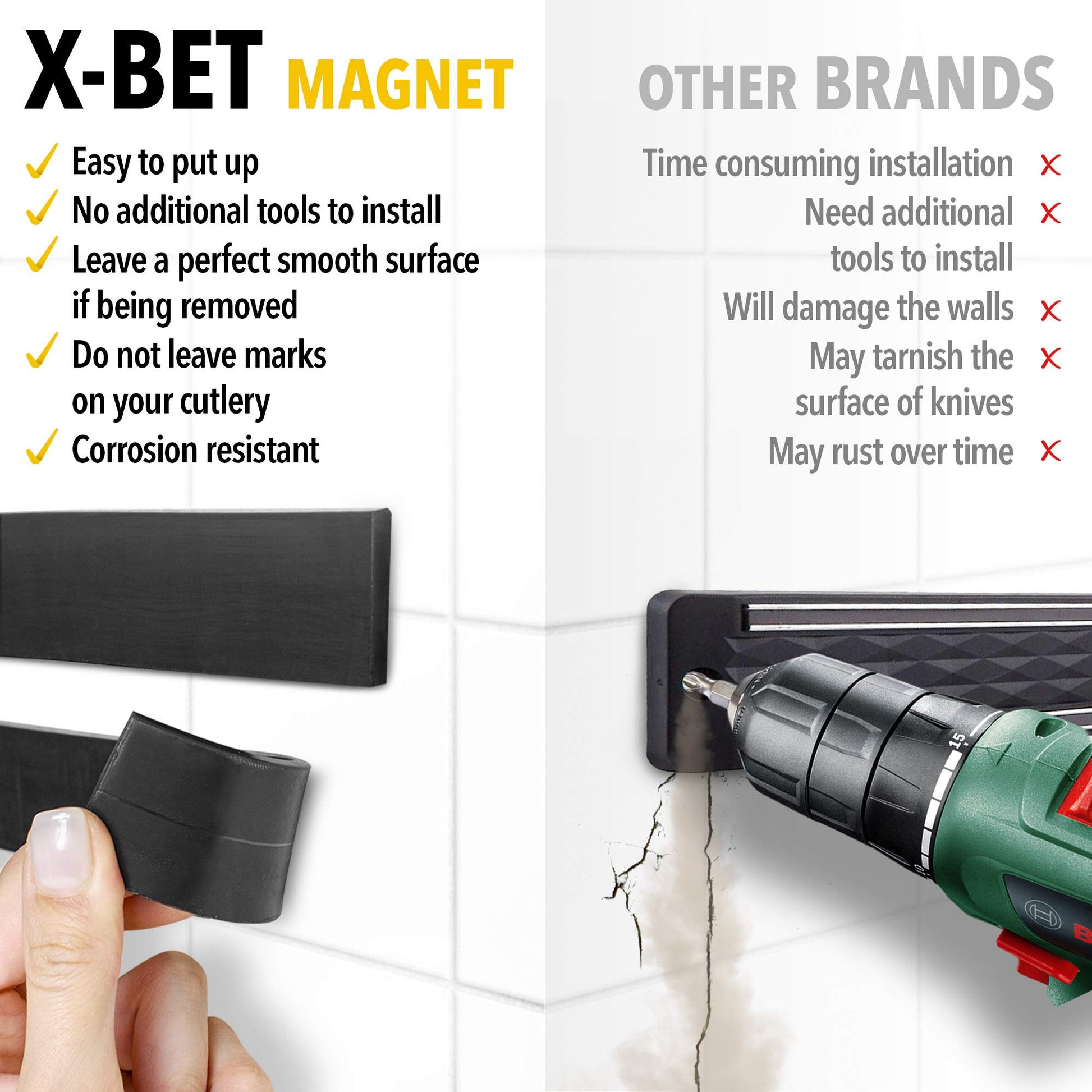 Adhesive Magnetic Strip for Knives Kitchen with Multipurpose Use as Knife Hol...AU